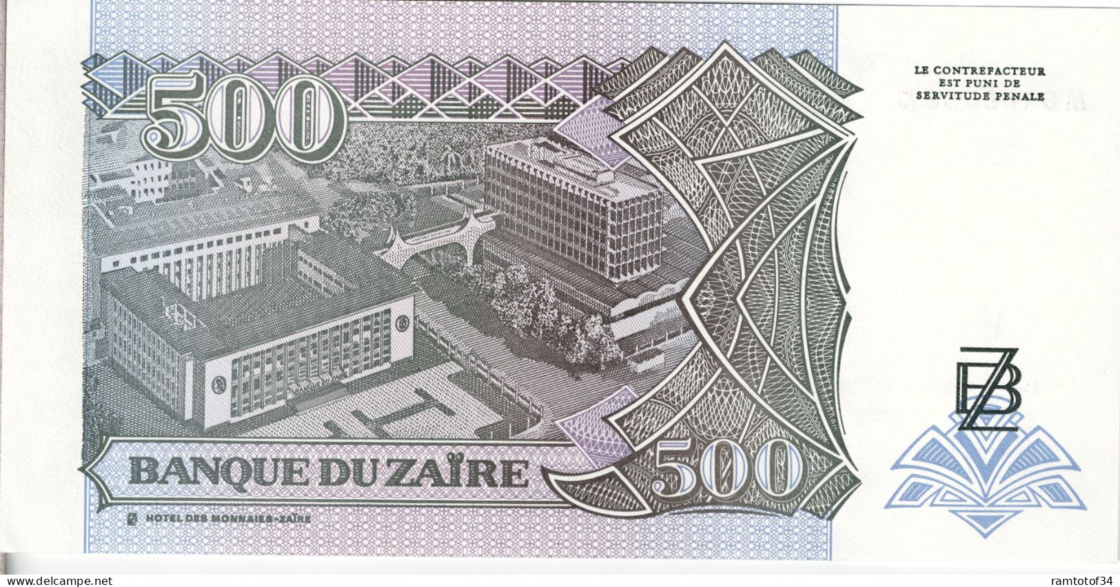 ZAIRE - 500 Zaïre 1994 UNC - Zaire