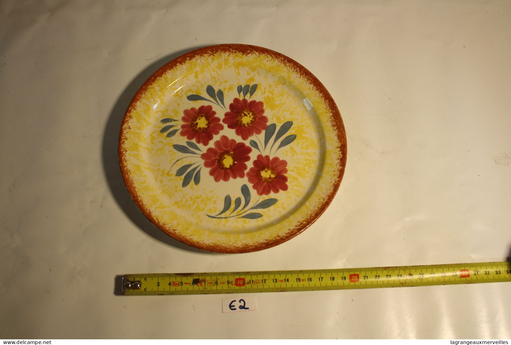 E2 Ancienne Assiette - VINTAGE - BOCK BFK BELGIUM - DECOR FLORAL 1 - Boch (BEL)