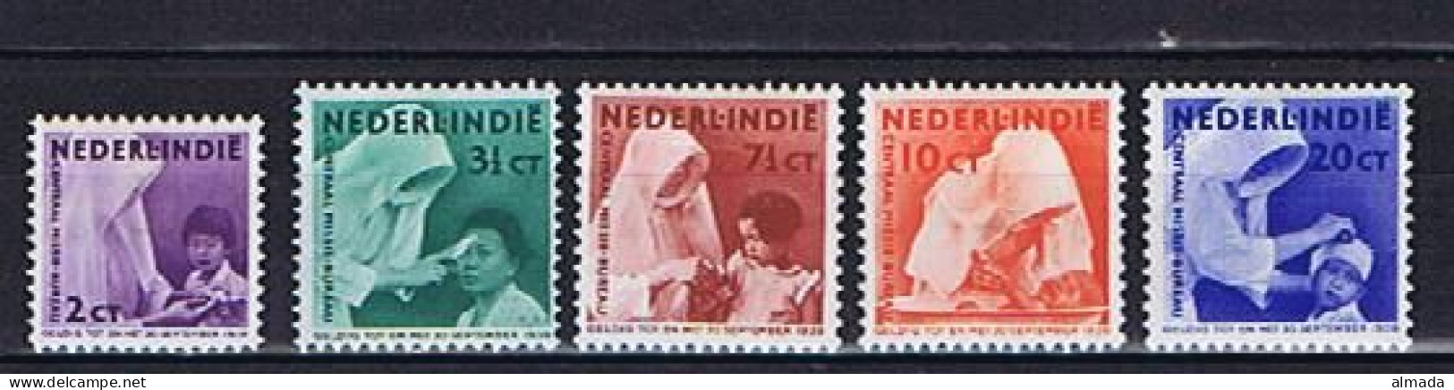 NL-Indien 1938: Michel 255-259* Mint Hinged,  Ungebraucht Mit Falz - Niederländisch-Indien