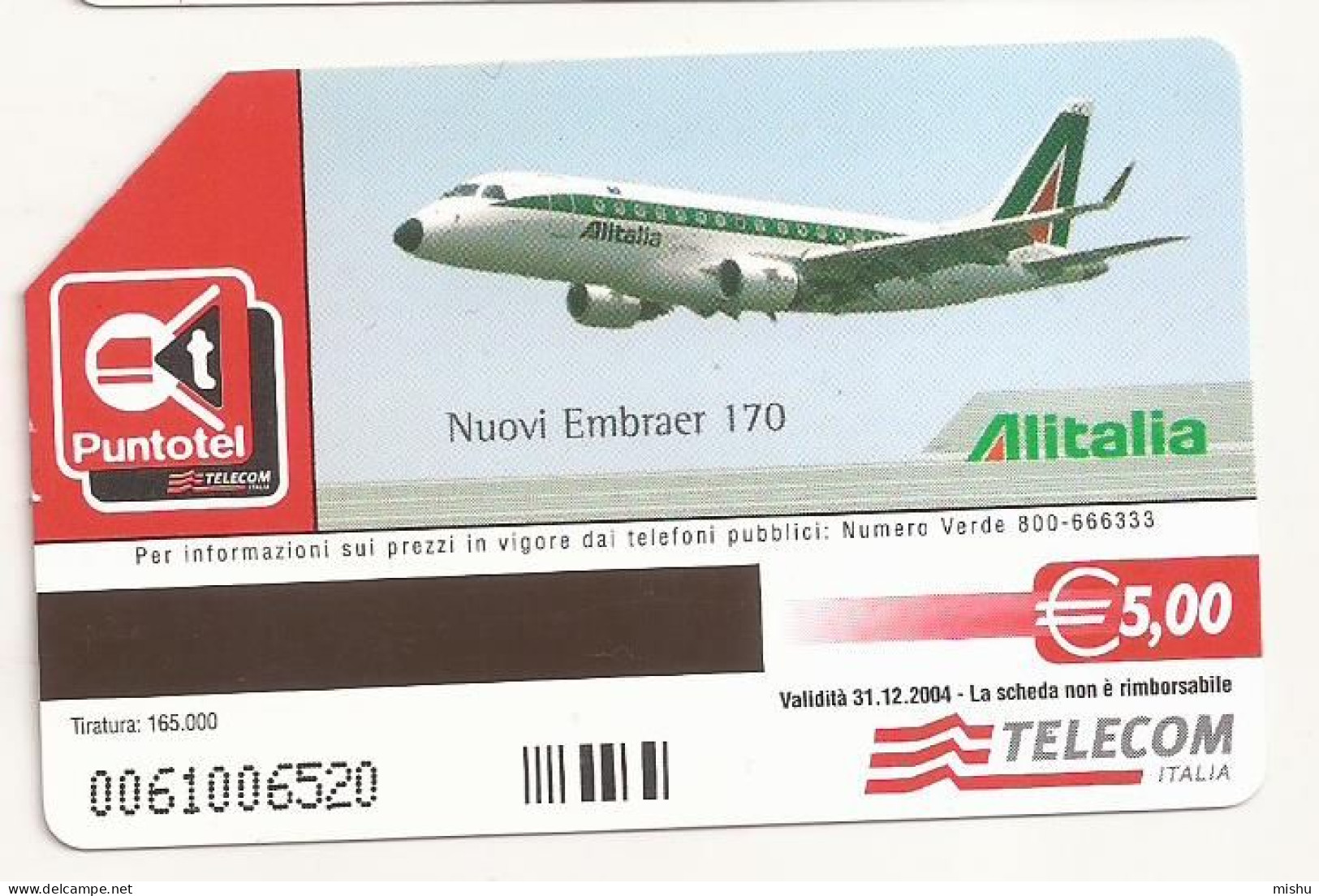 CT1 - Italy Phonecard - Telecom Italia  - 5 Euro - Alitalia - Autres & Non Classés