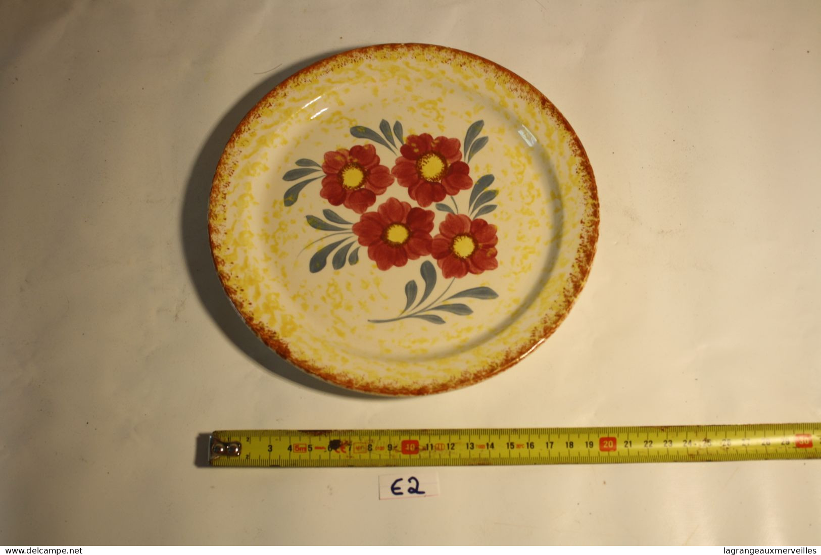 E2 Ancienne Assiette - VINTAGE - BOCK BFK BELGIUM - DECOR FLORAL 2 - Boch (BEL)