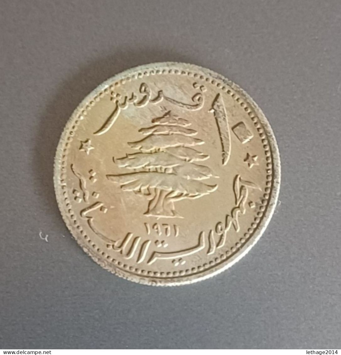 LIBAN LEBANON COIN 10 PIASTRES 1961 - Liban