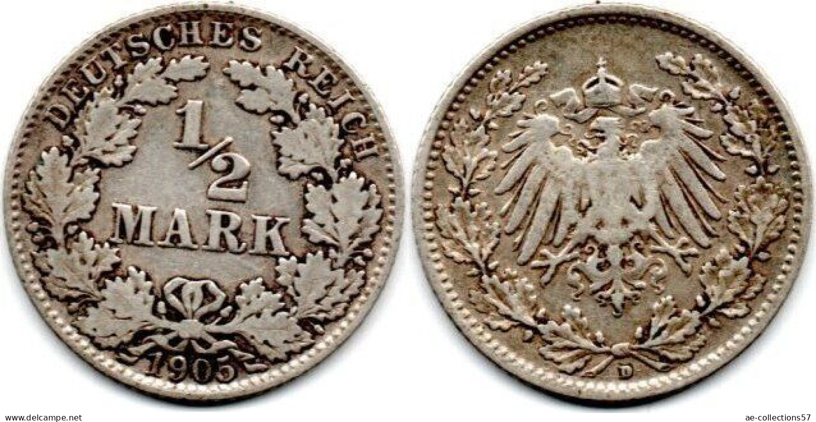 MA 29386 / Allemagne - Deutschland - Germany  1/2 Mark 1905 D TB+ - 1/2 Mark