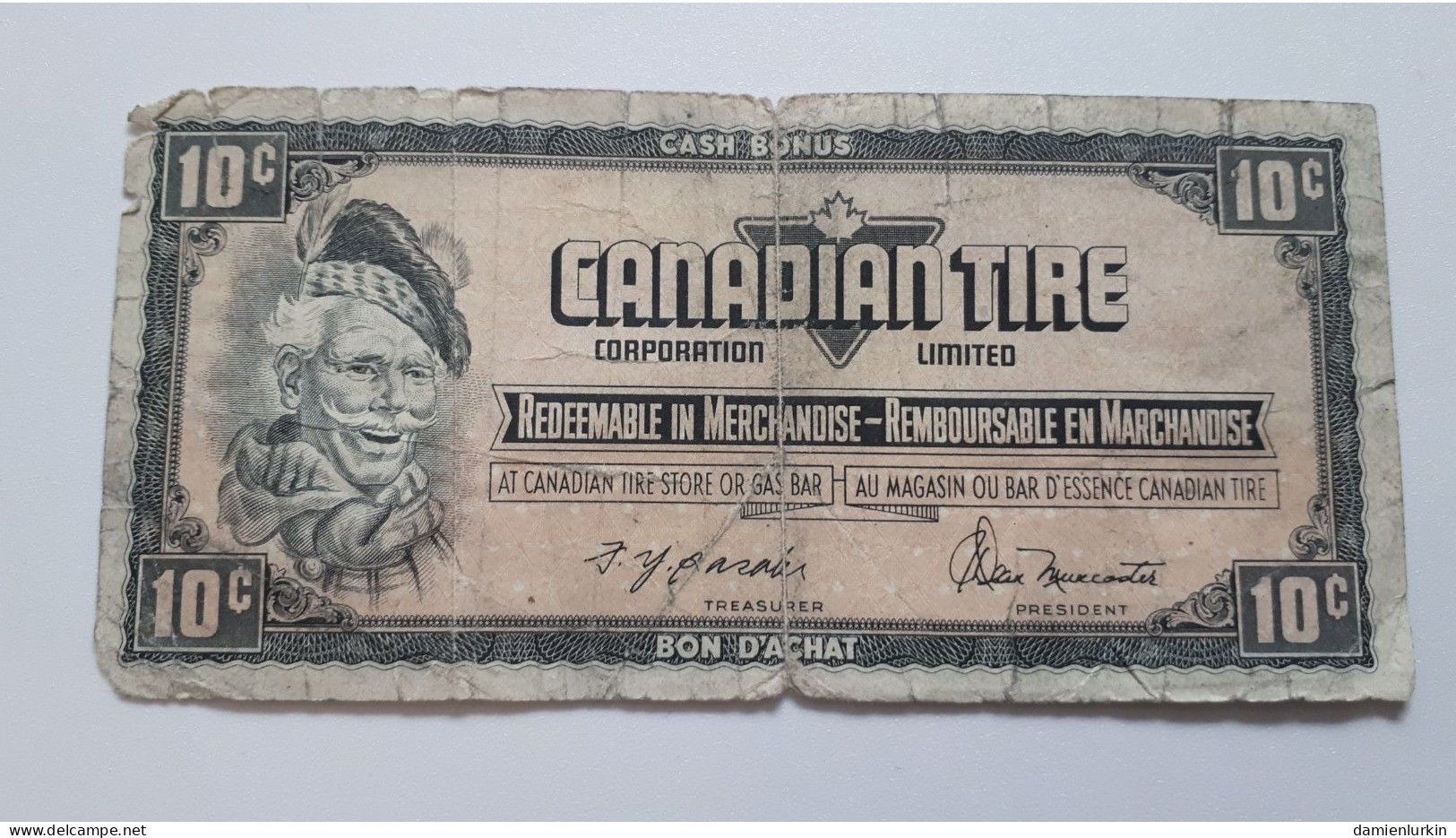 CANADA BON D'ACHAT 10 CENTS CANADIAN TIRE - Specimen