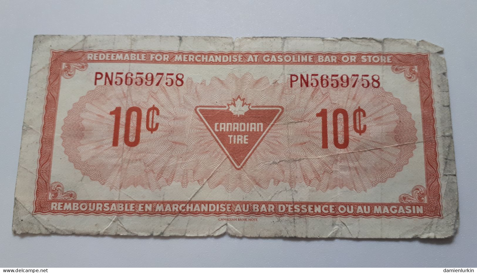 CANADA BON D'ACHAT 10 CENTS CANADIAN TIRE - Fiktive & Specimen