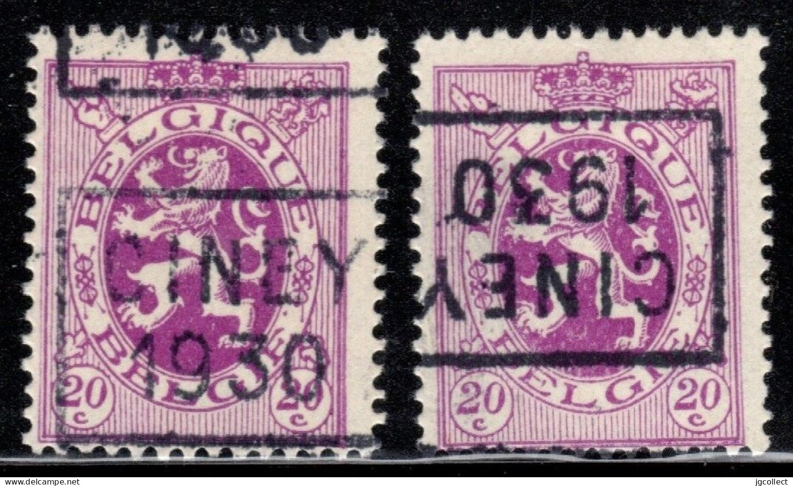 Preo's (281) "CINEY 1930"  OCVB 5875 C+D - Roulettes 1930-..