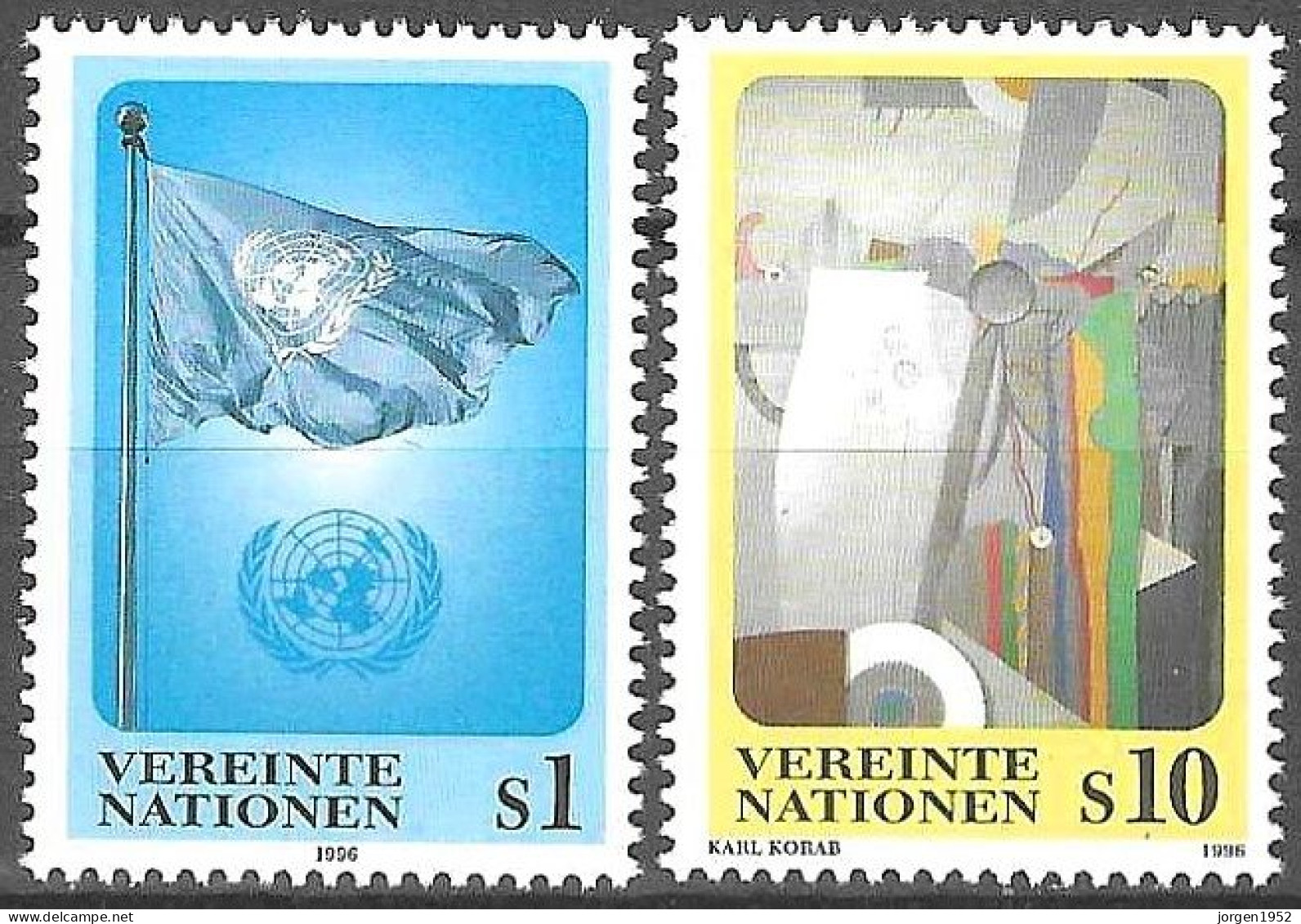 UNITED NATIONS # VIENNA FROM 1996 STAMPWORLD 207-08** - Emisiones Comunes New York/Ginebra/Vienna