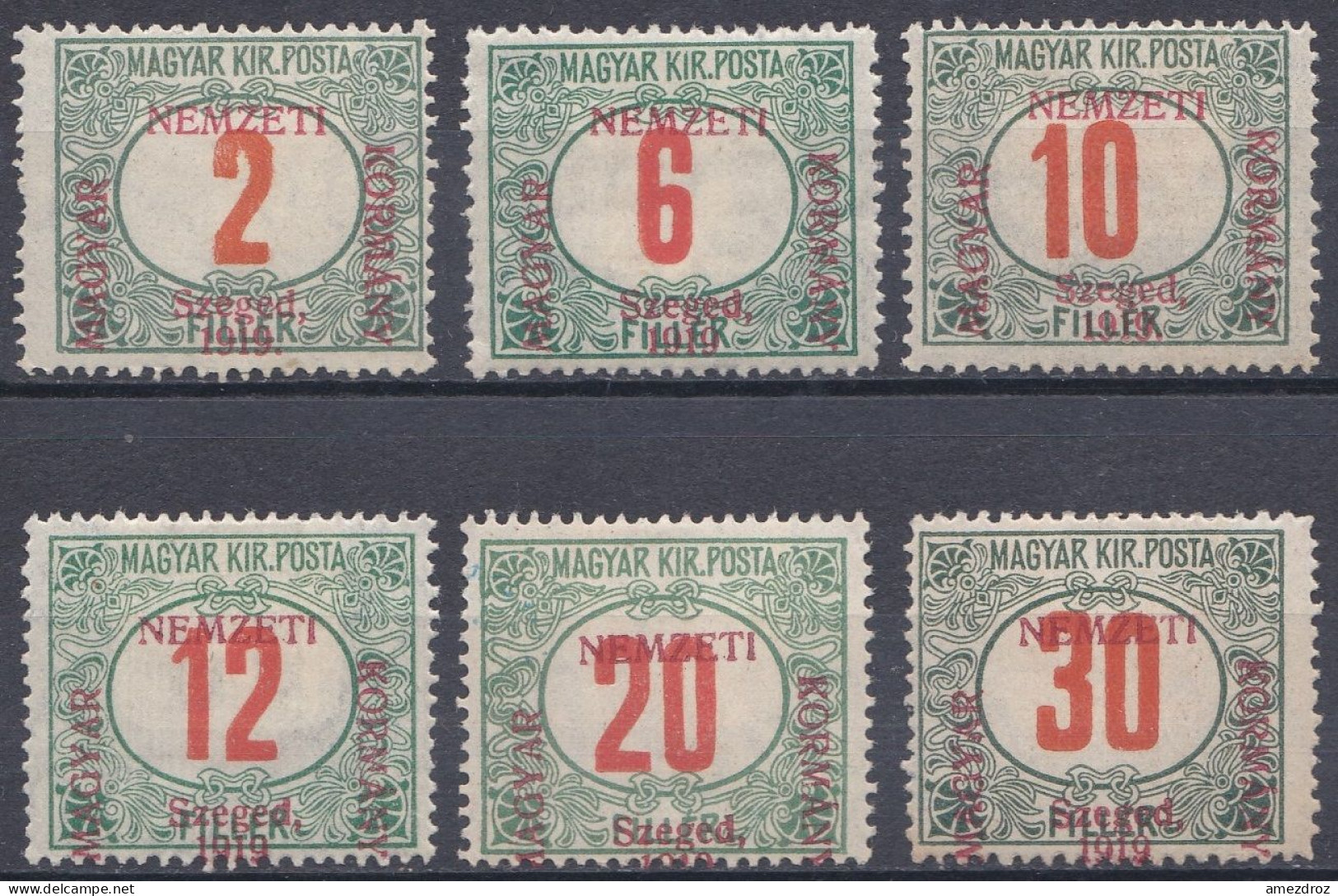 Hongrie Szeged Taxe 1919 N° 1-6 *  (K6) - Szeged