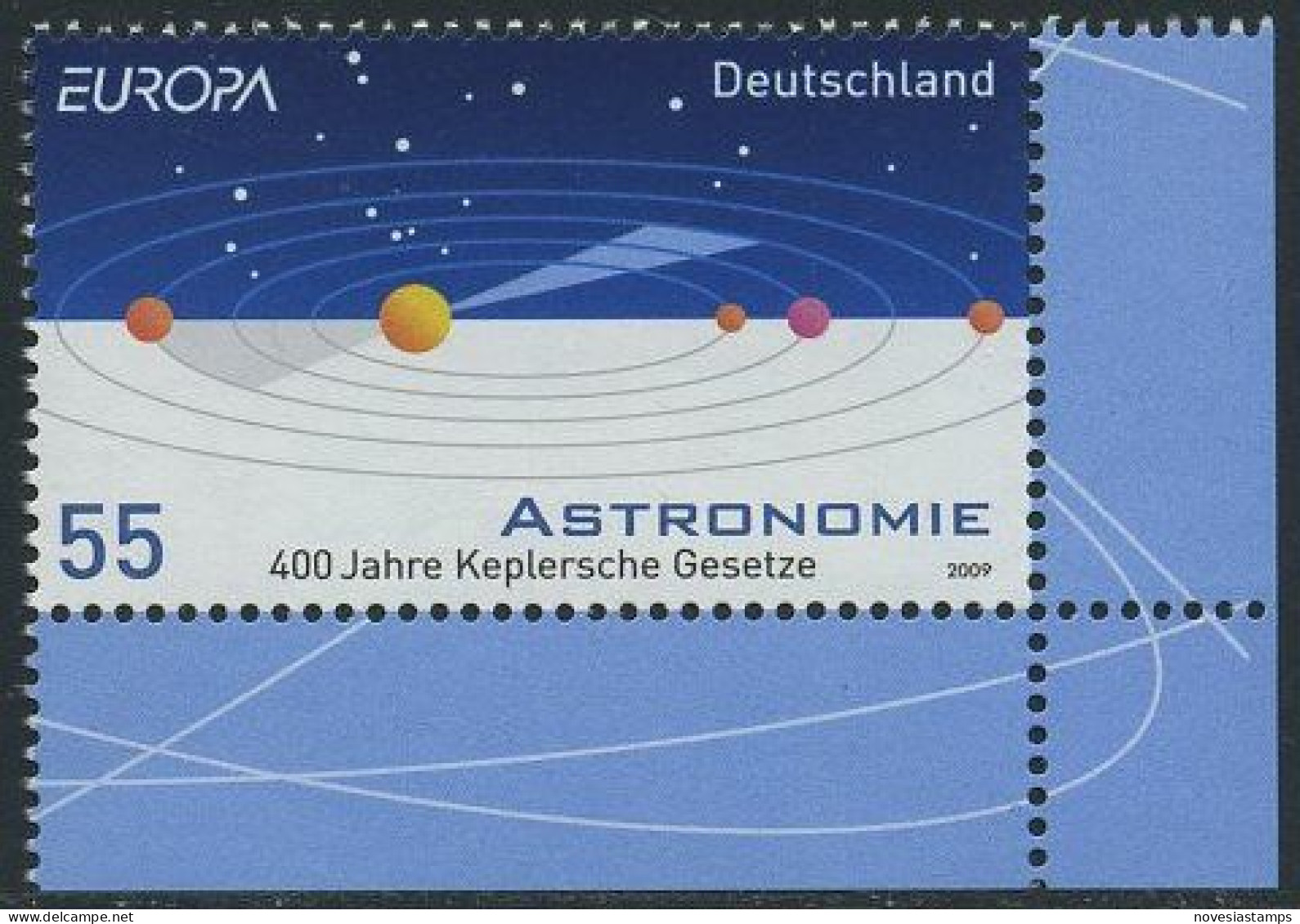 !a! GERMANY 2009 Mi. 2732 MNH SINGLE From Lower Right Corner -Europe: Astronomy - Ungebraucht