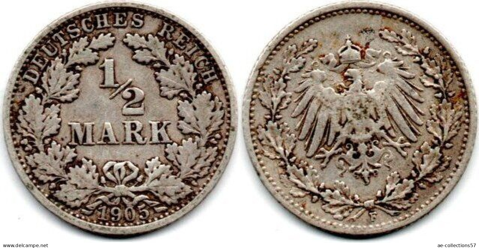 MA 29397 / Allemagne - Deutschland - Germany 1/2 Mark 1905 F TB+ - 1/2 Mark