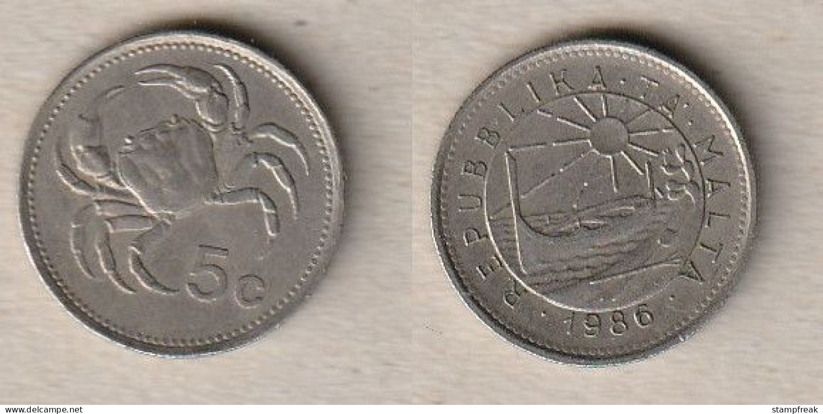 00715) Malta, 5 Cents 1986 - Malta