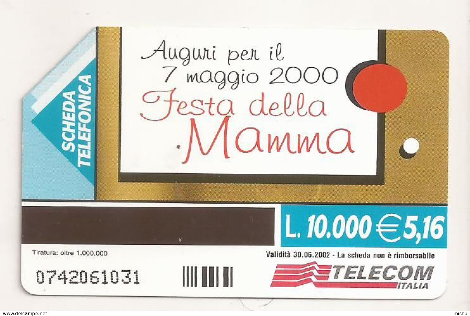 CT1 - Italy Phonecard - Telecom Italia  - 10000 Lire - Festa Della Mamma - Altri & Non Classificati