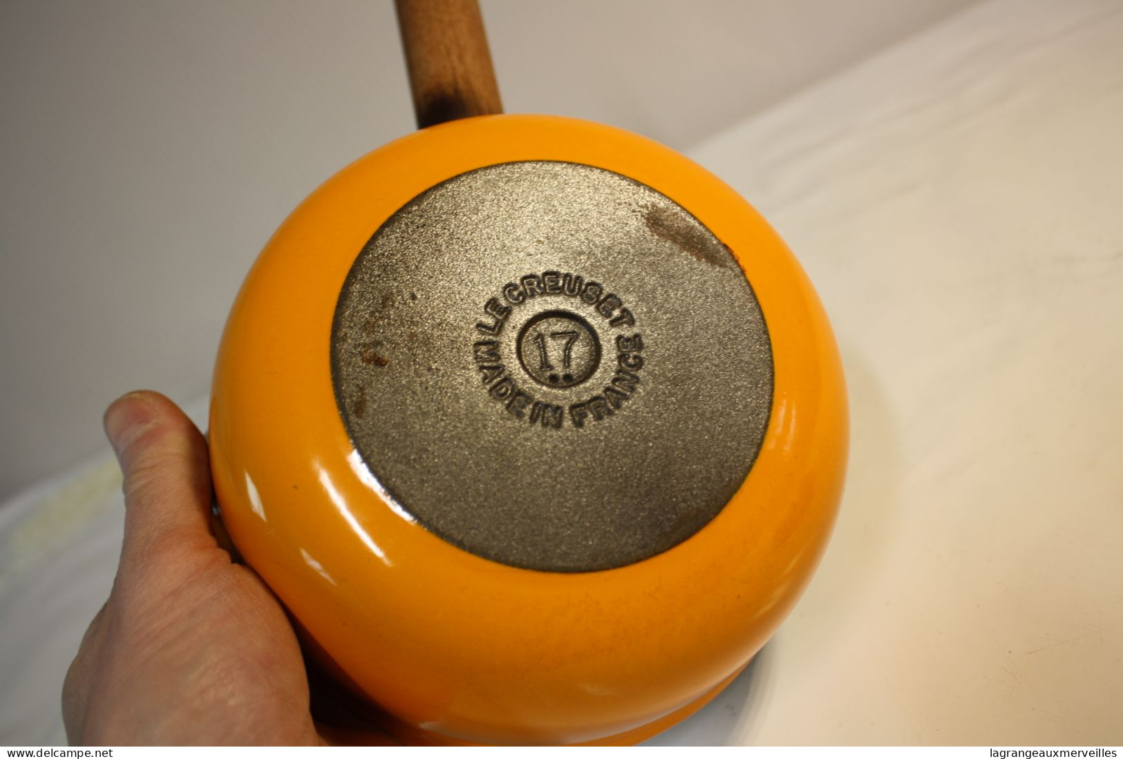 E2 Ancienne poele - Le Creuset 17 - orange - vintage