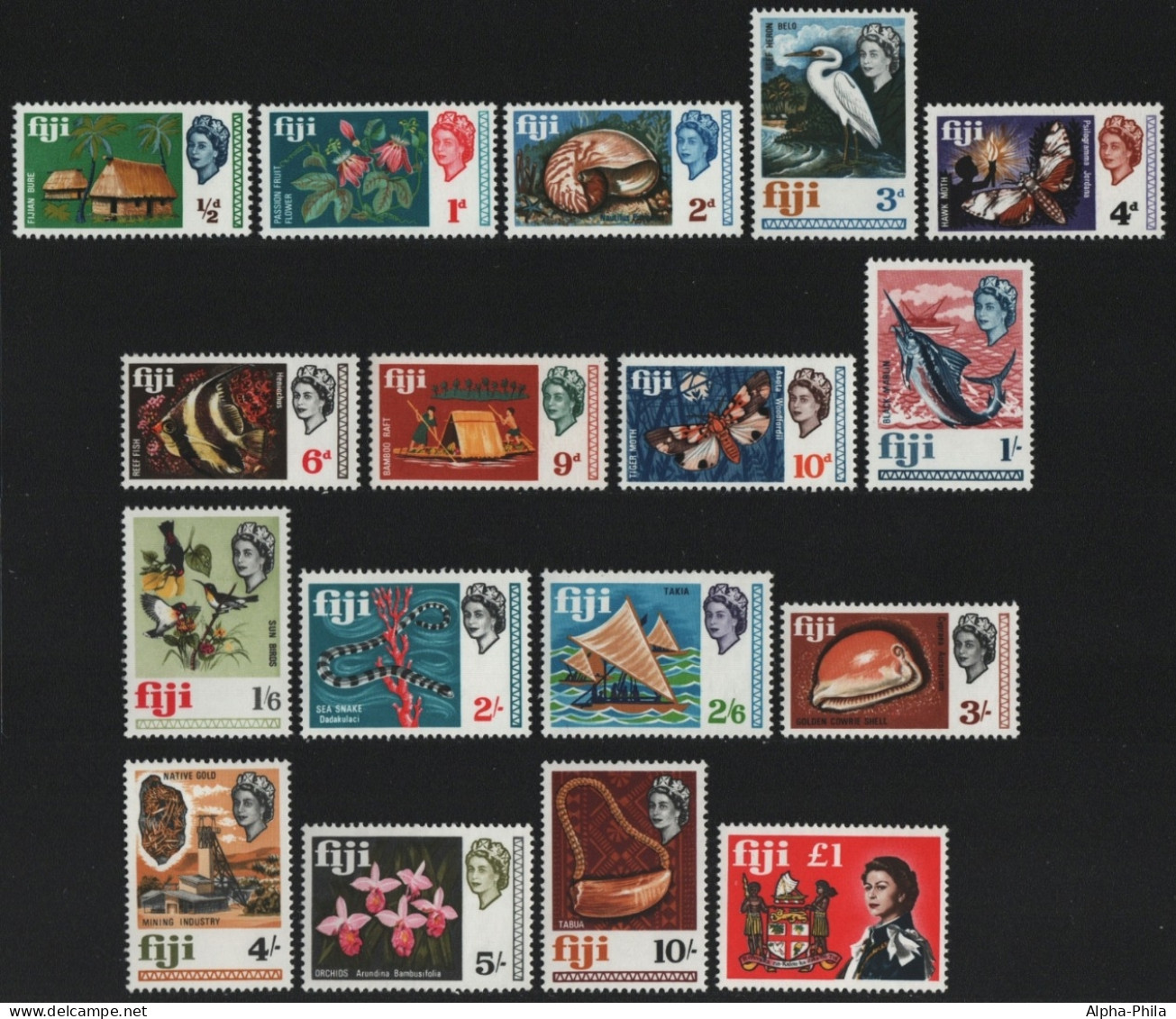 Fidschi 1968 - Mi-Nr. 212-228 ** - MNH - Queen Elizabeth II (I) - Fiji (...-1970)