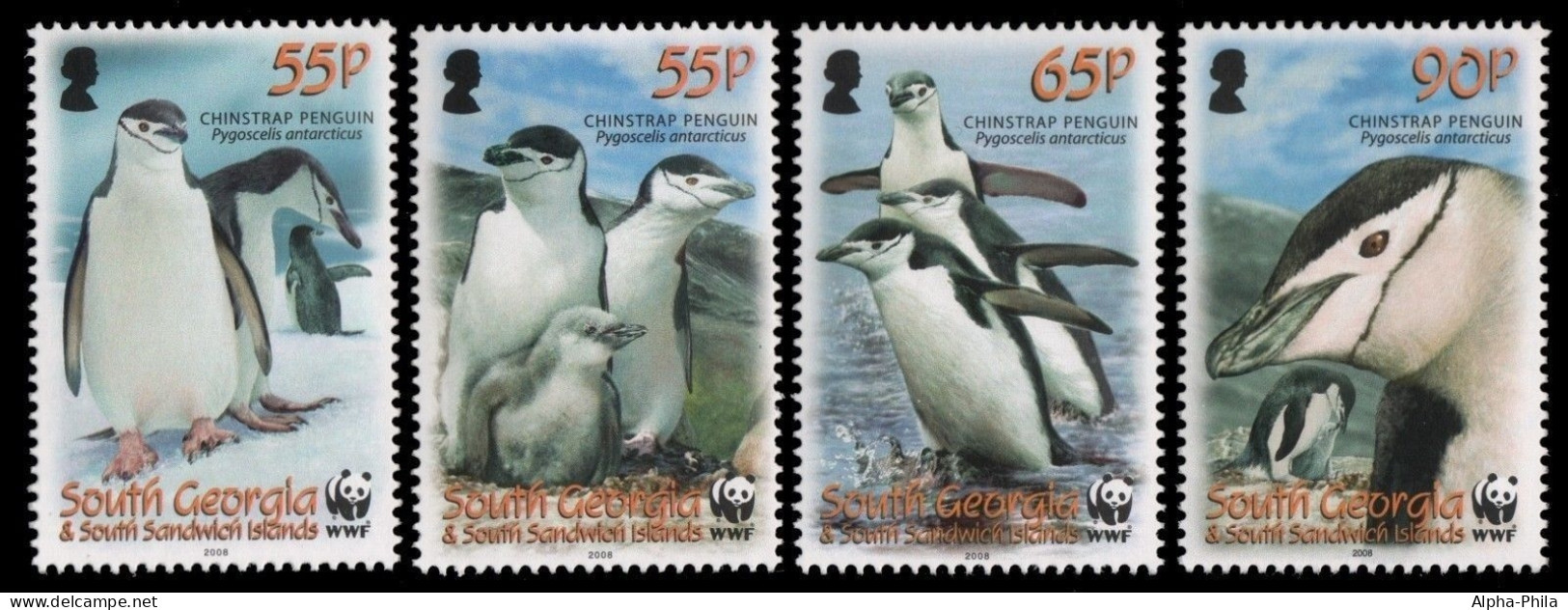 Süd-Georgien 2008 - Mi-Nr. 454-457 ** - MNH - Pinguine / Penguins - Géorgie Du Sud