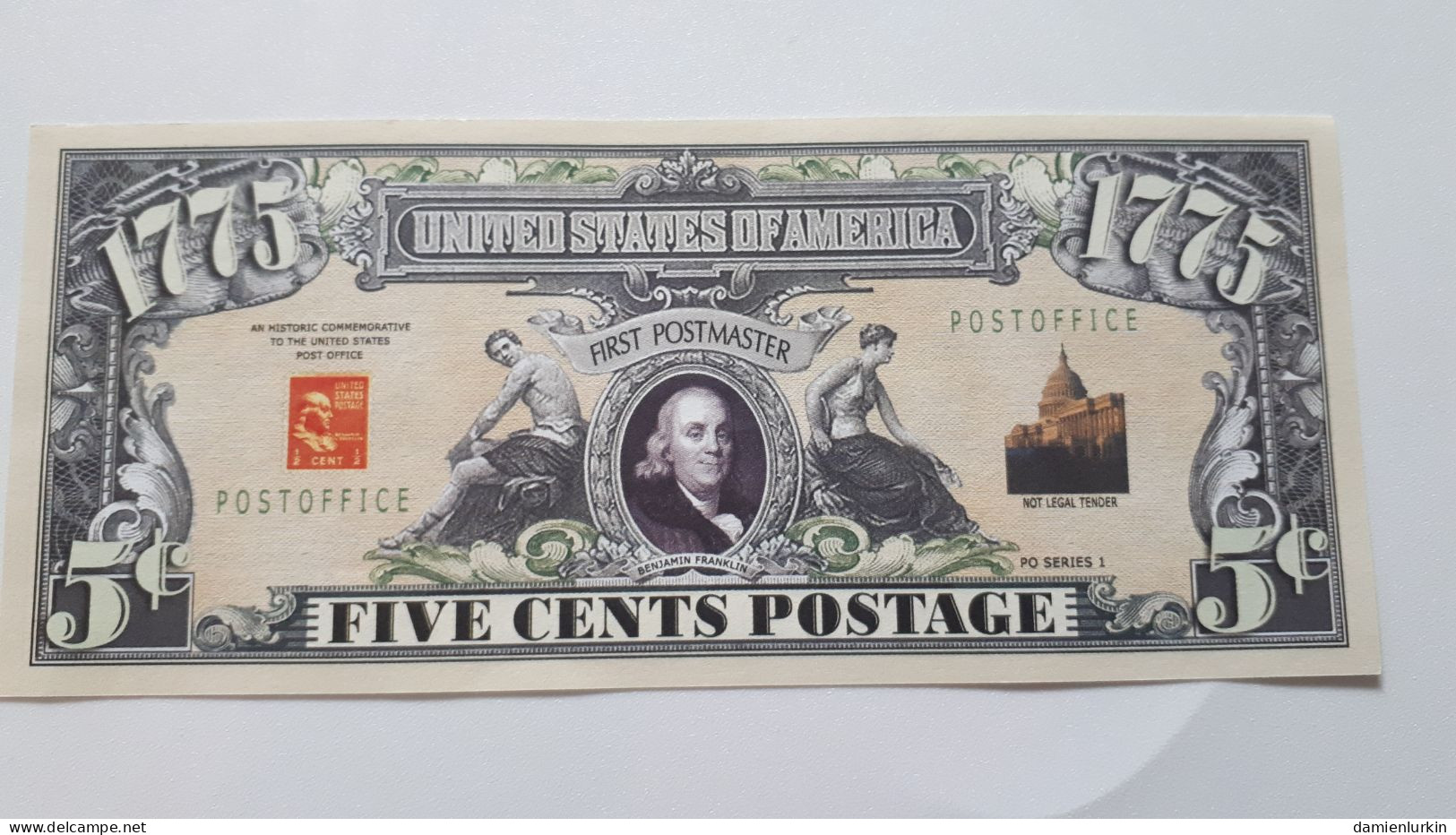 UNITED STATES OF AMERICA 5 CENTS POSTAGE 1775 - Ficción & Especímenes