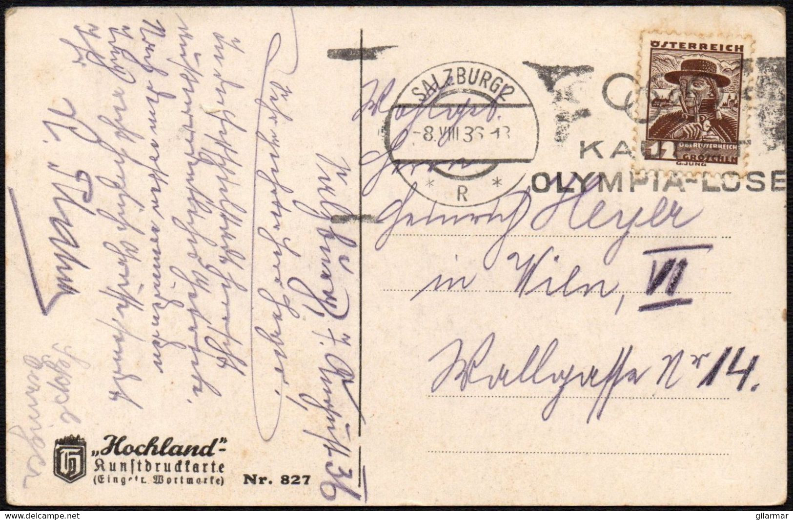 OLYMPIC GAMES 1936 - AUSTRIA SALZBURG 1936 - BUY OLYMPIC TICKETS - MAILED POSTCARD - M - Sommer 1936: Berlin