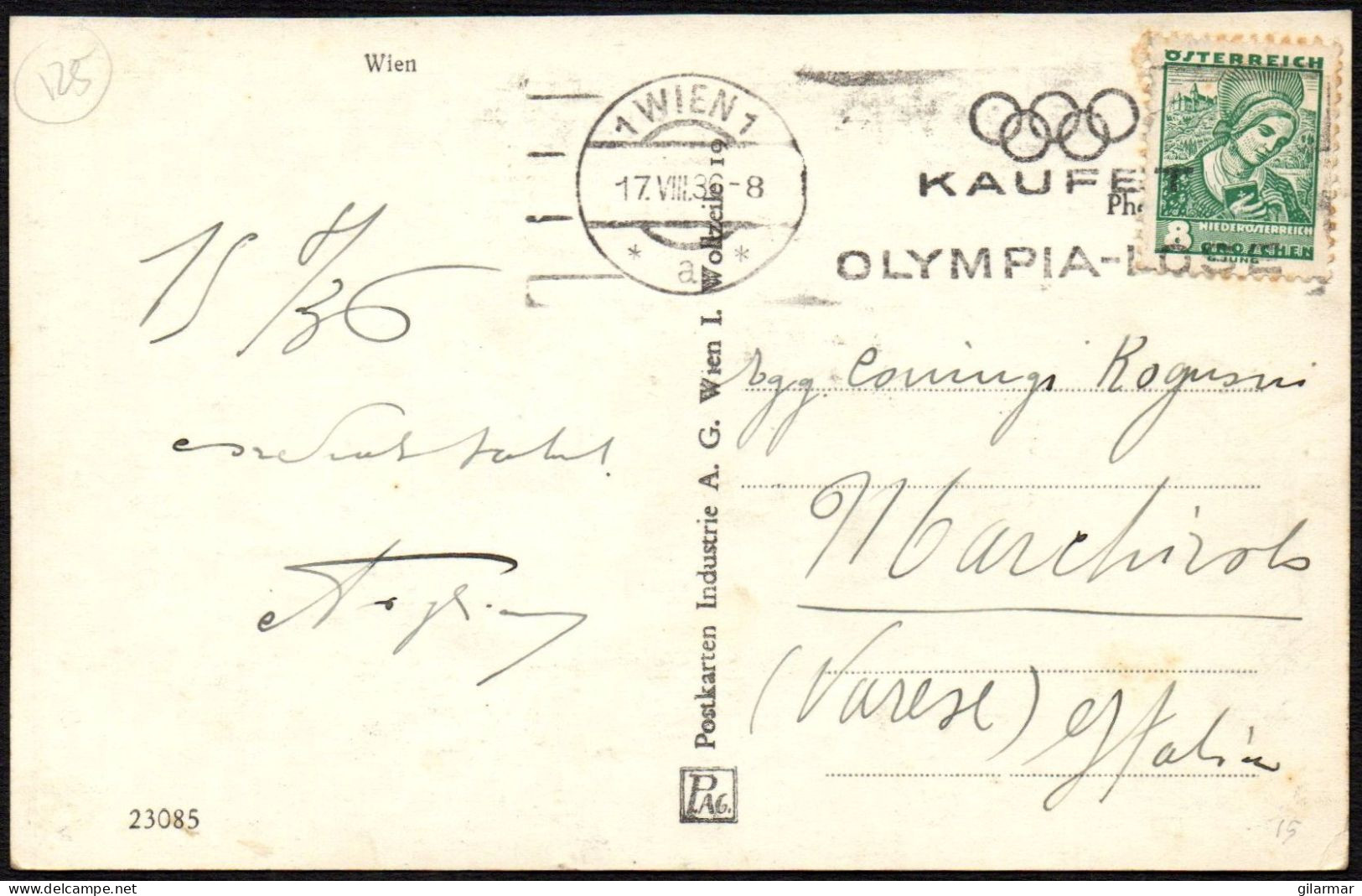 OLYMPIC GAMES 1936 - AUSTRIA WIEN 1 A 1936 - BUY OLYMPIC TICKETS - MAILED POSTCARD - M - Estate 1936: Berlino