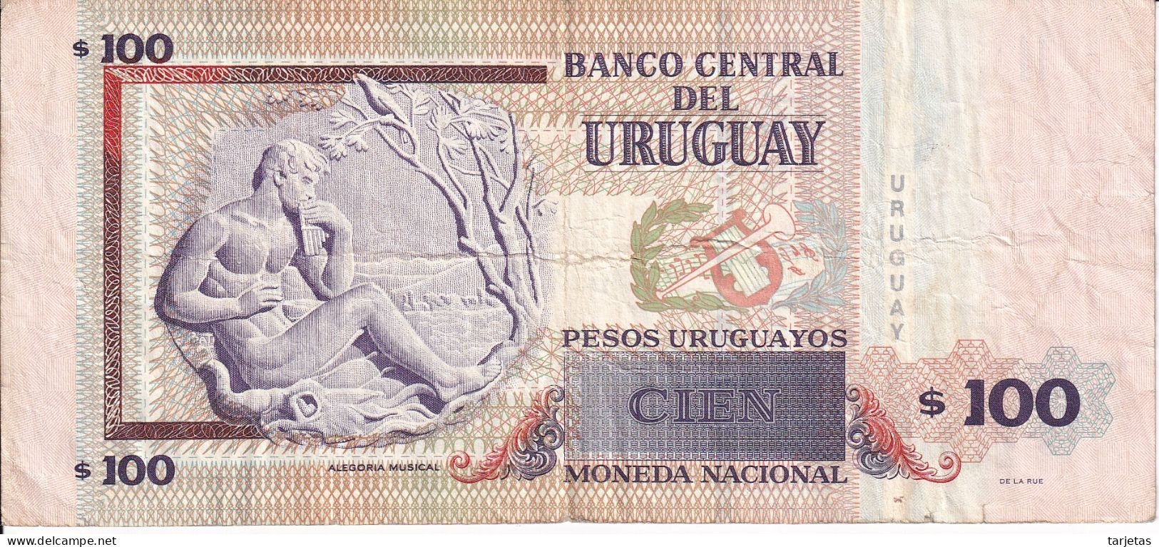 BILLETE DE URUGUAY DE 100 PESOS DEL AÑO 2011 (BANKNOTE) - Uruguay