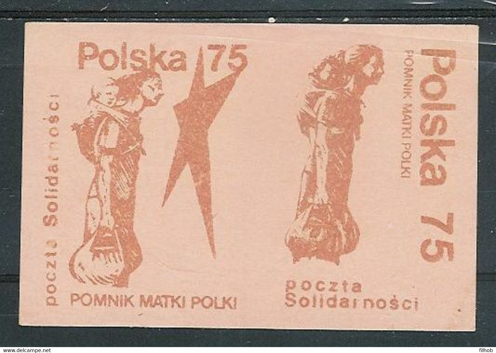 Poland SOLIDARITY (S122): Polish Mother's Memorial (1+2 Pink) - Viñetas Solidarnosc