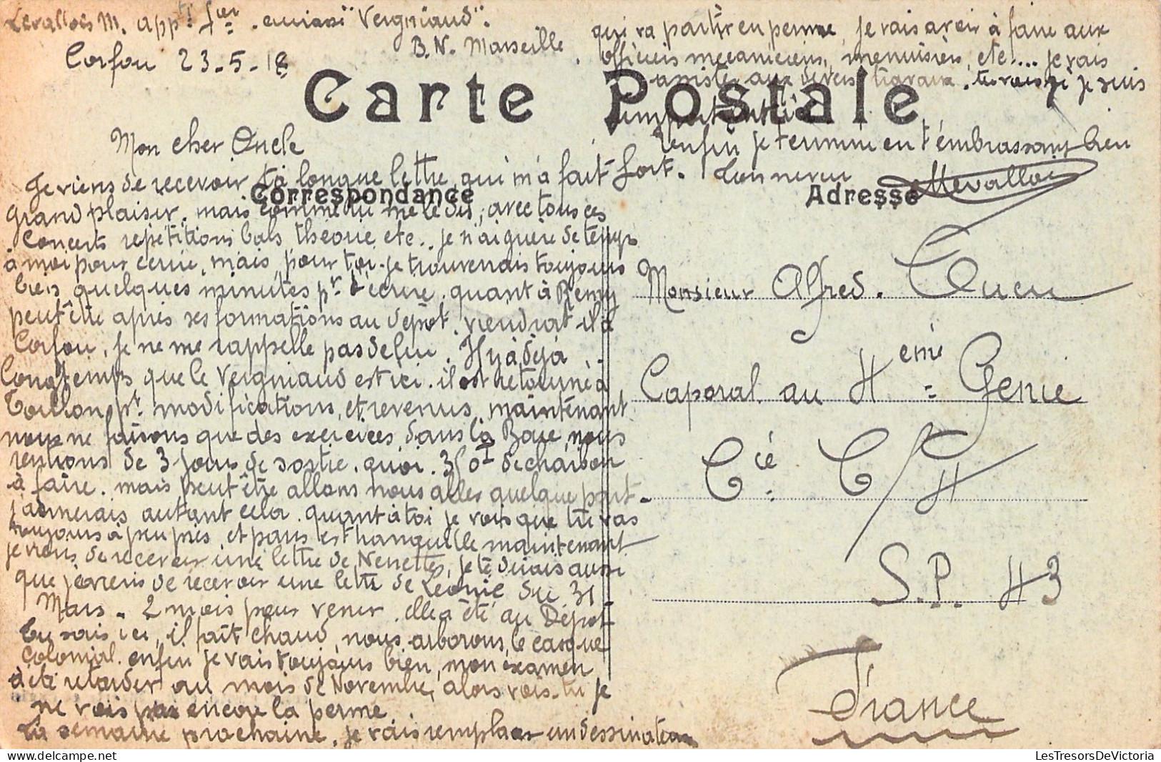 GRECE - Corfou - Le Cuirassé Bretagne Et L'ile De Vido - Carte Postale Ancienne - Griechenland