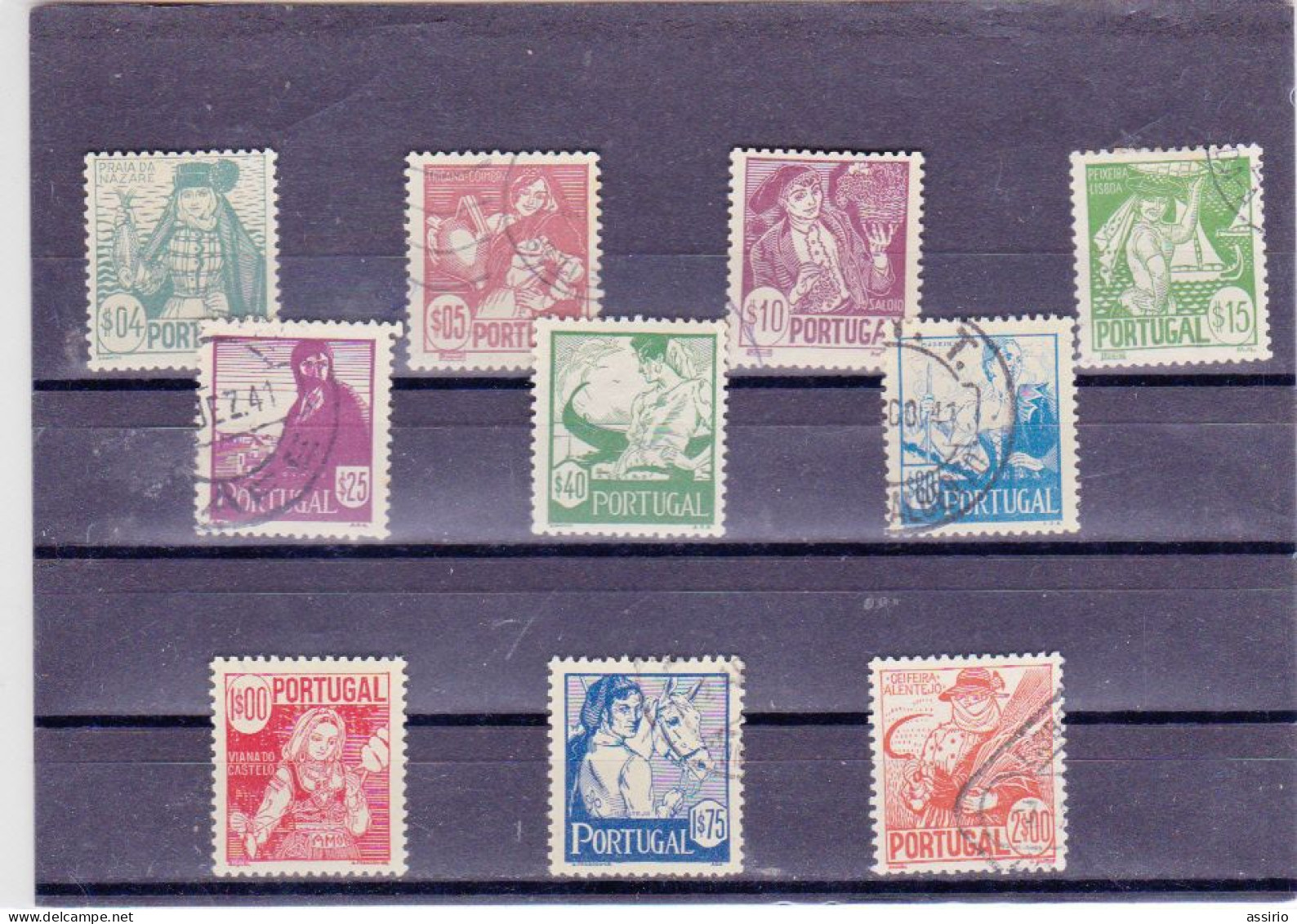 Portugal   1941    Nºs 607 Ao 616  Usados - Marcophilie