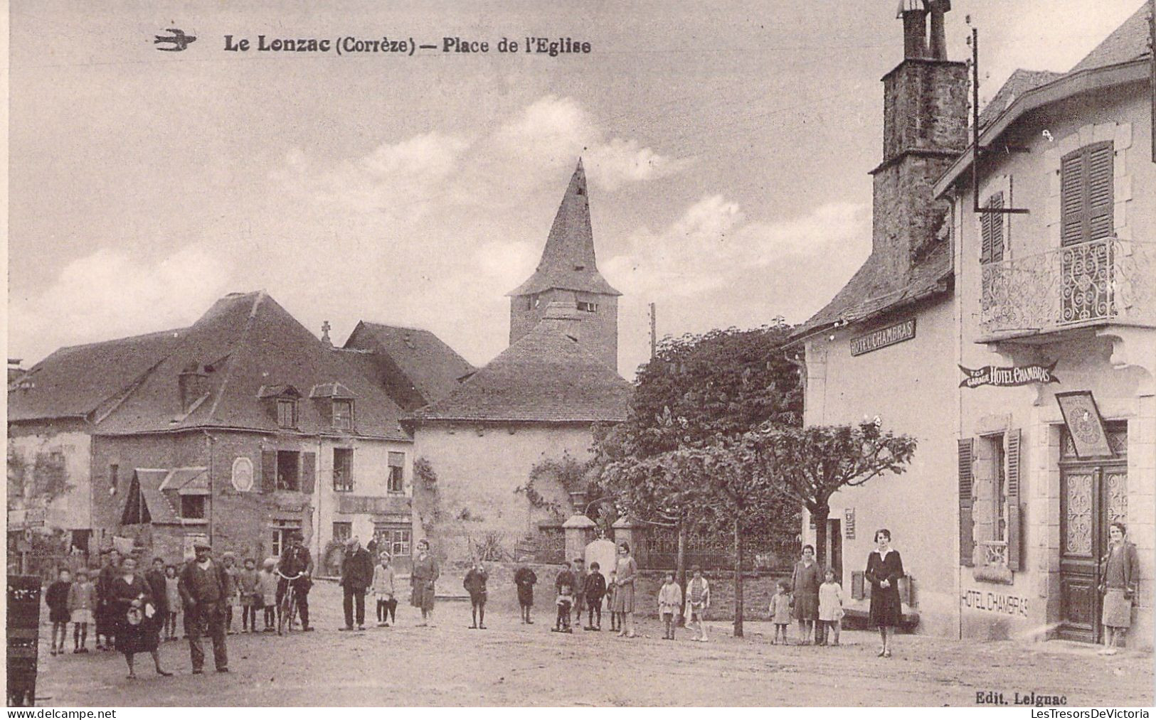 FRANCE - Le Lonzac - Place De L'eglise - Animé - Carte Postale Ancienne - Altri & Non Classificati