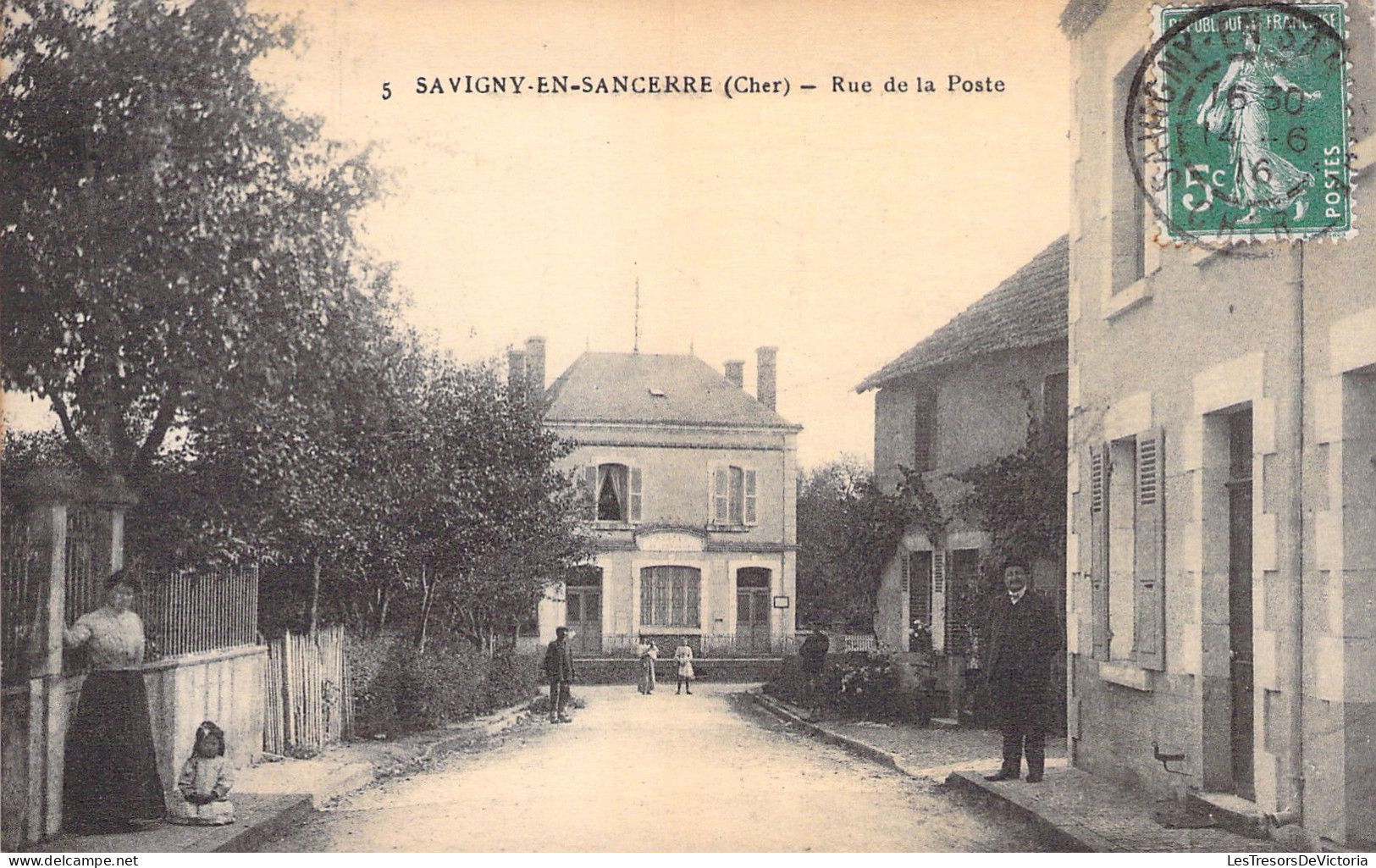 FRANCE - Savigny En Sancerre - Rue De La Poste - Animé - Carte Postale Ancienne - Other & Unclassified
