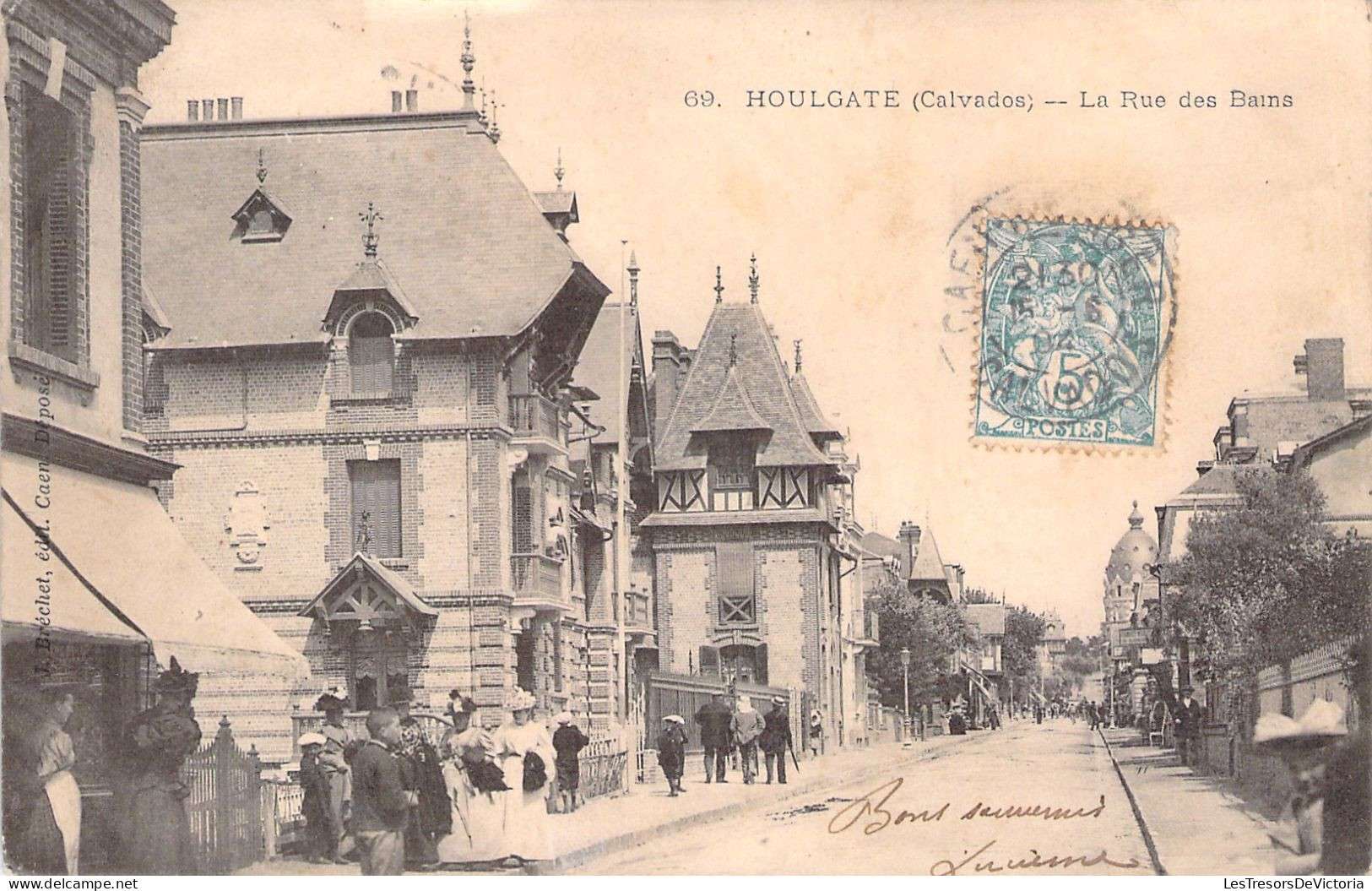 FRANCE - Houlgate - La Rue Des Bains - Animé - Carte Postale Ancienne - Houlgate