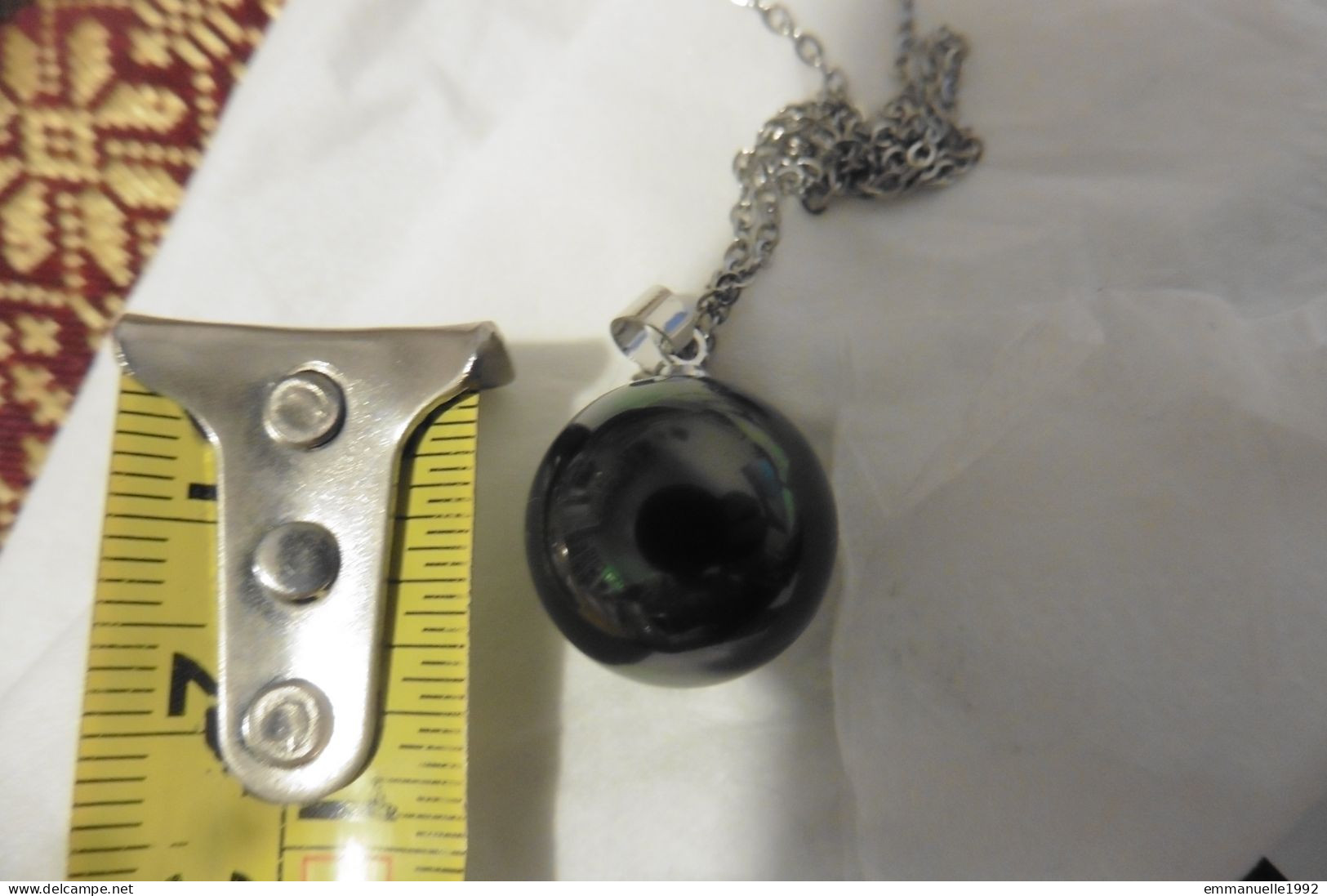 Neuf - Collier pendentif argent 925 perle de culture gris noir irisée sur chaîne métal argenté