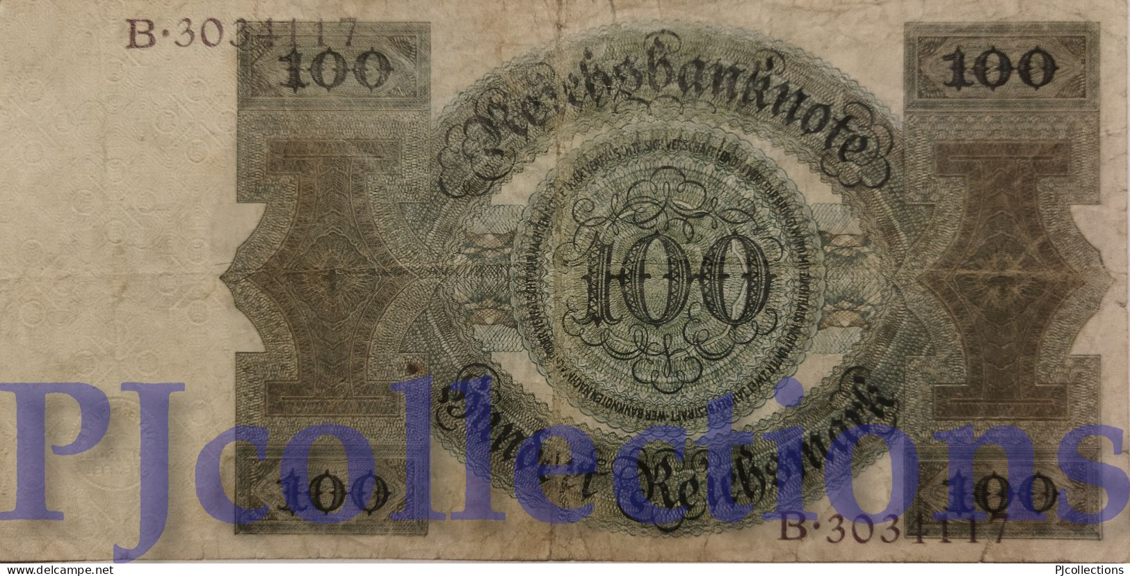 GERMANY 100 REICHMARK 1924 PICK 178 F/VF RARE - 100 Mark