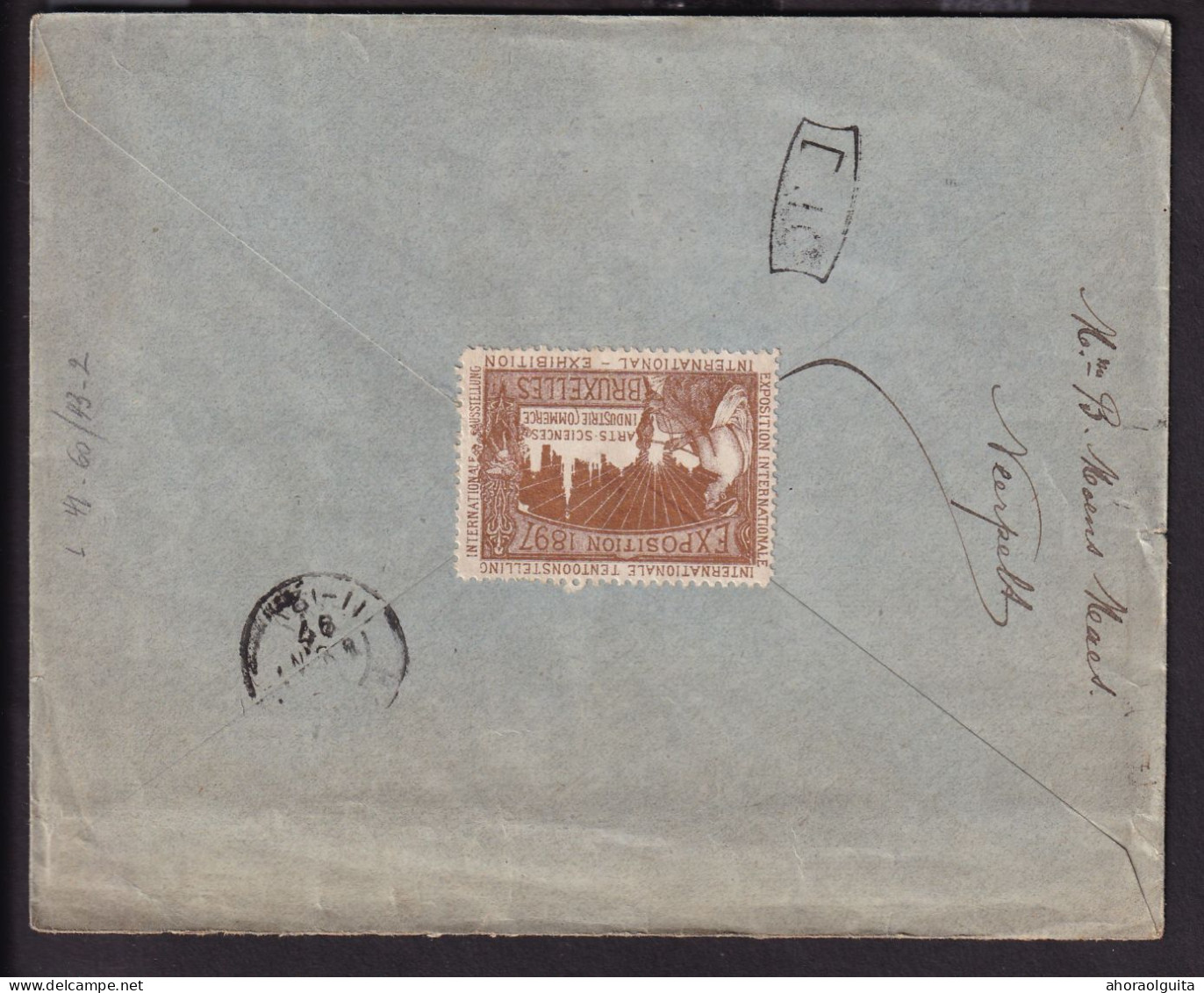 DDFF 488 - Enveloppe 2 X TP Expo BXL  De NEERPELT 1897 Vers HAARLEM - Tarif PREFERNTIEL NL - 1894-1896 Exhibitions