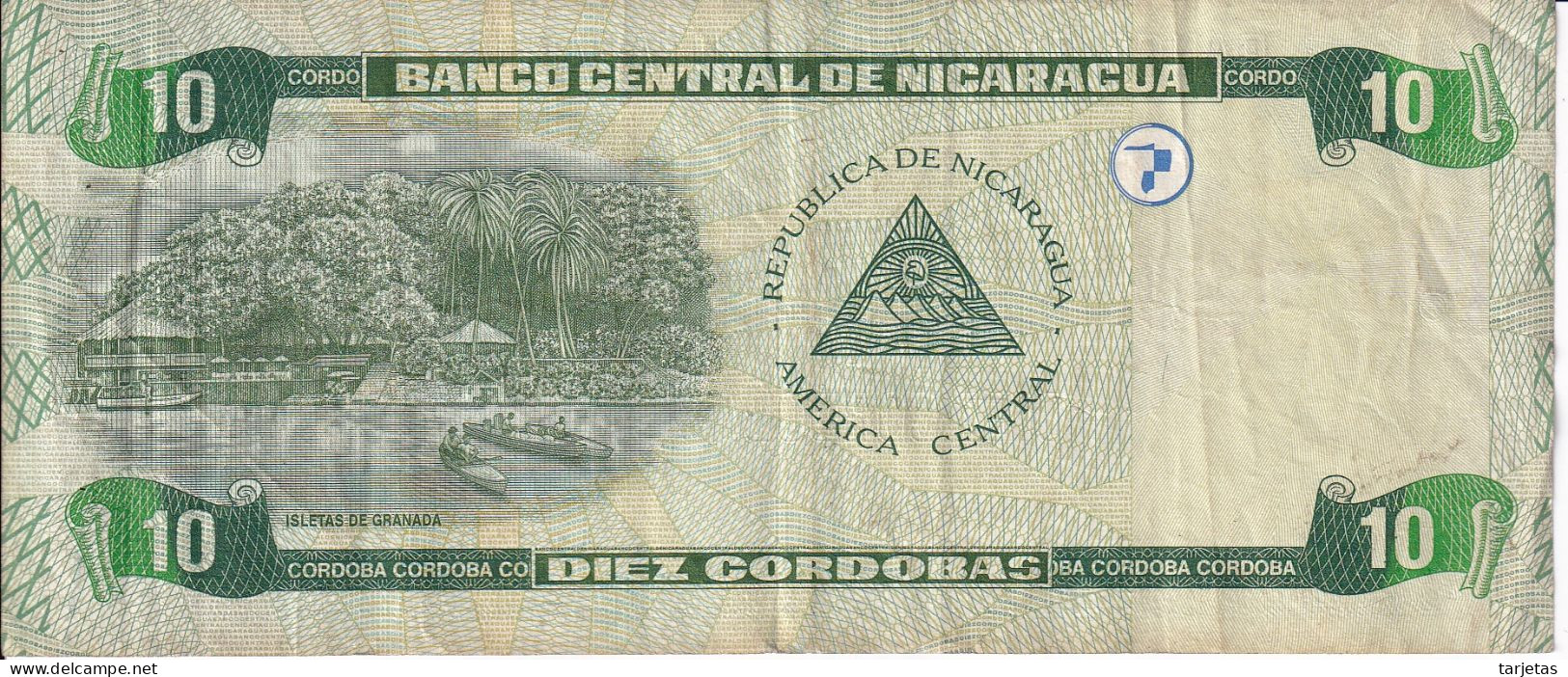 BILLETE DE NICARAGUA DE 10 CORDOBAS DEL AÑO 2002 (BANK NOTE) - Nicaragua