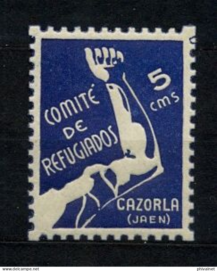 EMISIONES LOCALES , JAÉN - CAZORLA  , FES. 1 ** , COMITÉ DE REFUGIADOS - Viñetas De La Guerra Civil