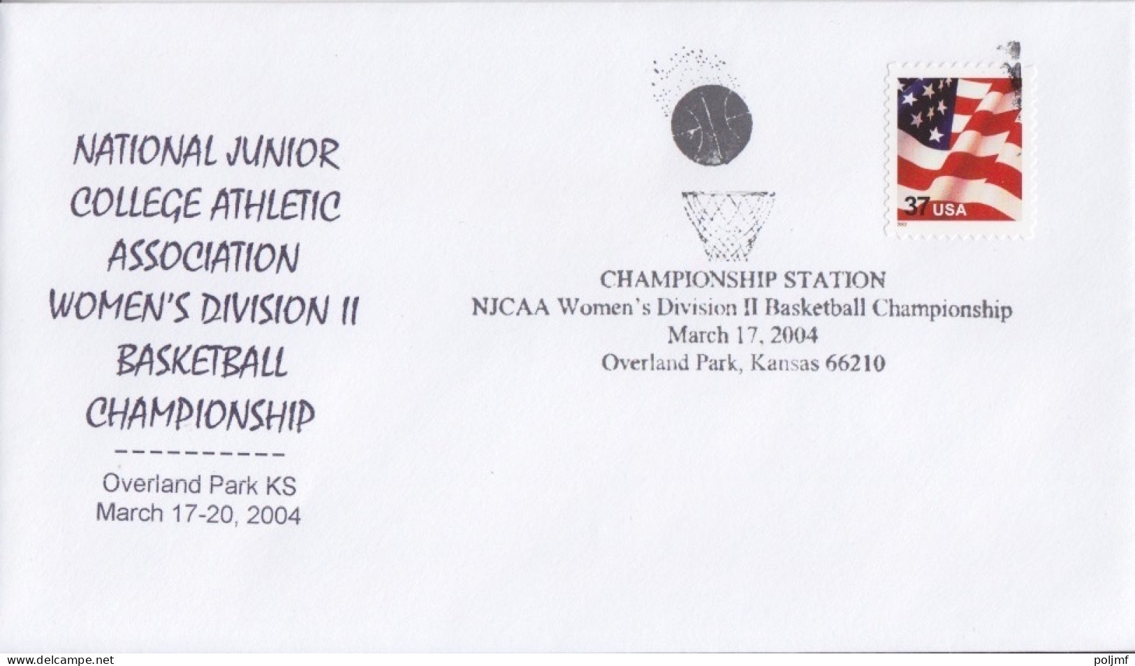 Lettre Du National Junior College Athletic Obl. Champioship Women Basket Le 17 March 2004 Sur N° 3330 - Storia Postale