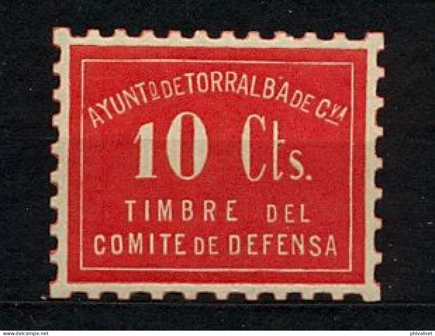 EMISIONES LOCALES , CIUDAD REAL - TORRALBA DE CALATRAVA , FES. 1 * , TIMBRE DEL COMITÉ DE DEFENSA - Viñetas De La Guerra Civil