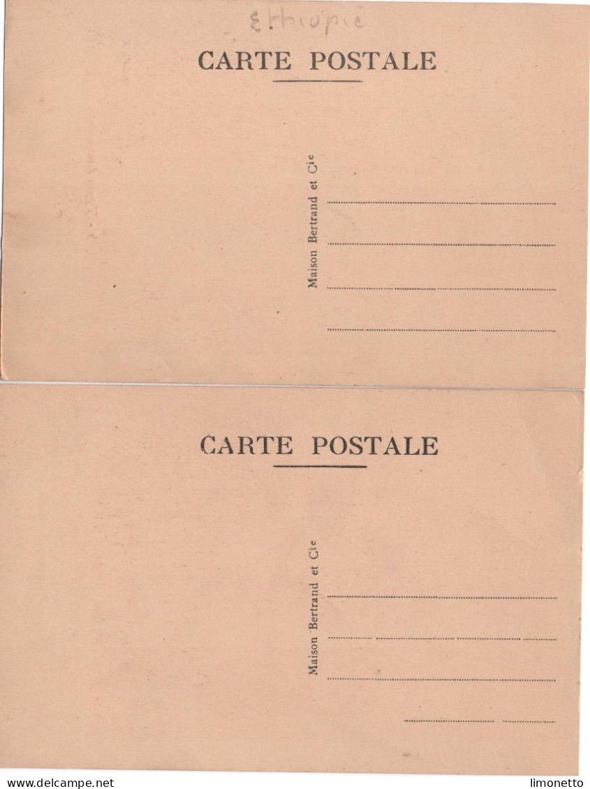 ETHIOPIE - 2 Cartes - Groupe De Guerriers  Assaorta,  Et Paysans Du Kaffa -n° 9 Et 10  Cliché JB   CPA - Etiopia