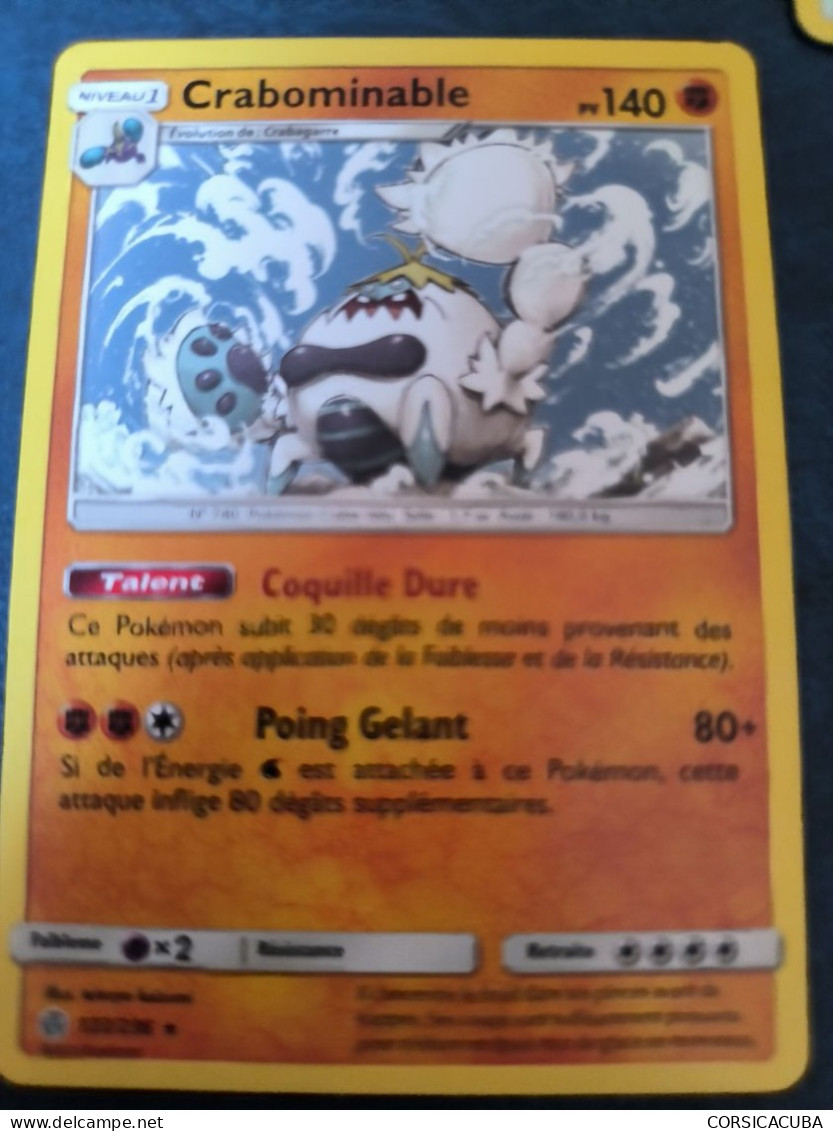 CARTES  POKEMON  2019   CRABOMINABLE   //  PARFAIT  ETAT  //  1er  CHOIX  // - Soleil & Lune