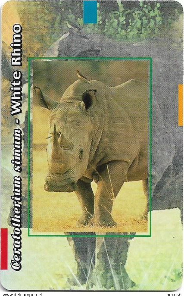 S. Africa - MTN - S. African Big 5 - White Rhino, R15, SC8, 2003, 100.000ex, Used - South Africa