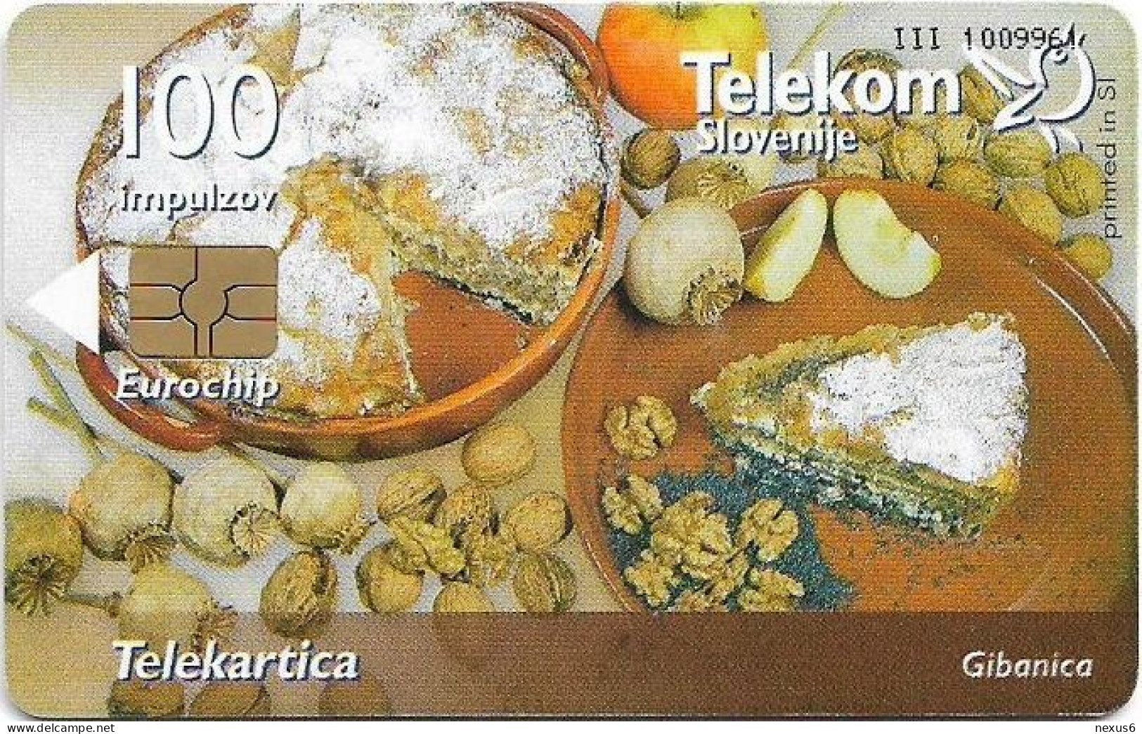 Slovenia - Telekom Slovenije - Slovenian Cuisine - Gibanica, Gem5 Red, 06.2004, 50Units, 5.998ex, Used - Eslovenia