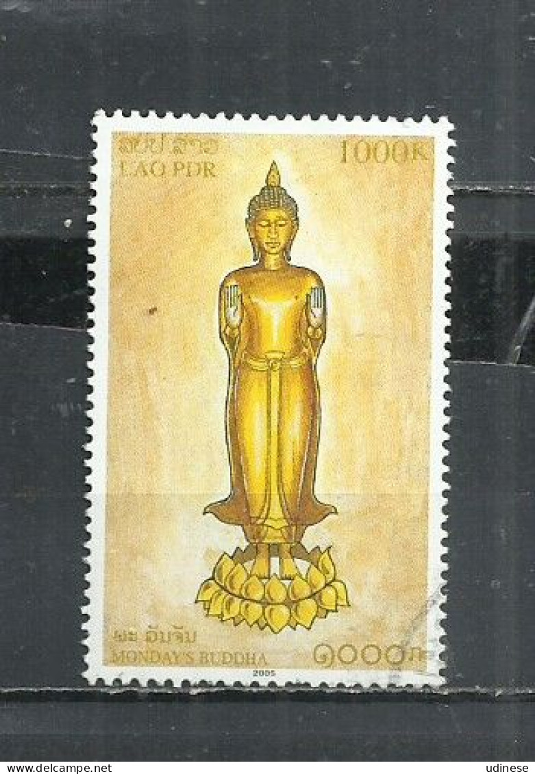 LAOS 2005 - BUDDHA - POSTALLY USED OBLITERE GESTEMPELT USADO - Buddhismus