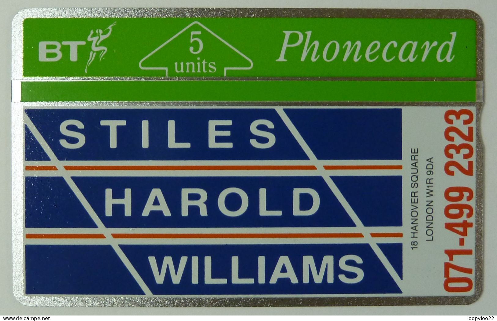 UK - Great Britain - Landis & Gyr - BTP029 - Stiles Harold Williams - London - 130K - Mint - BT Promociónales