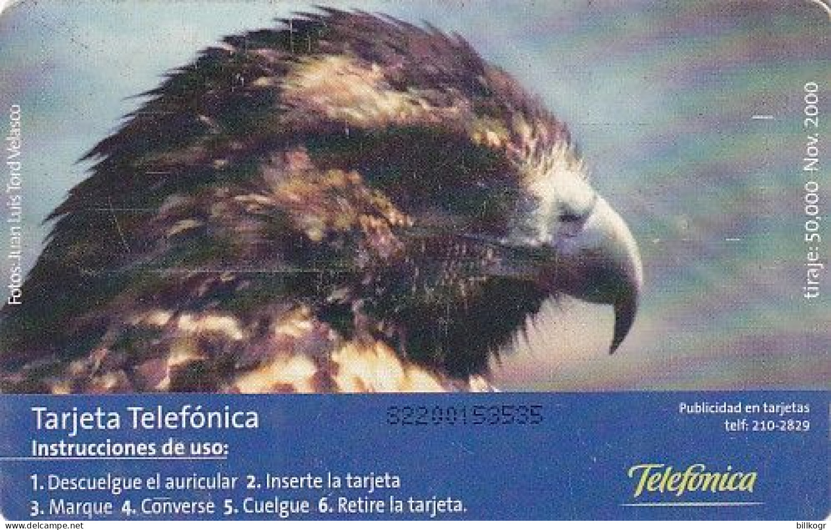 PERU - Eagle, Apurimac/Buteo De Abancay, Tirage %50000, 11/00, Used - Peru