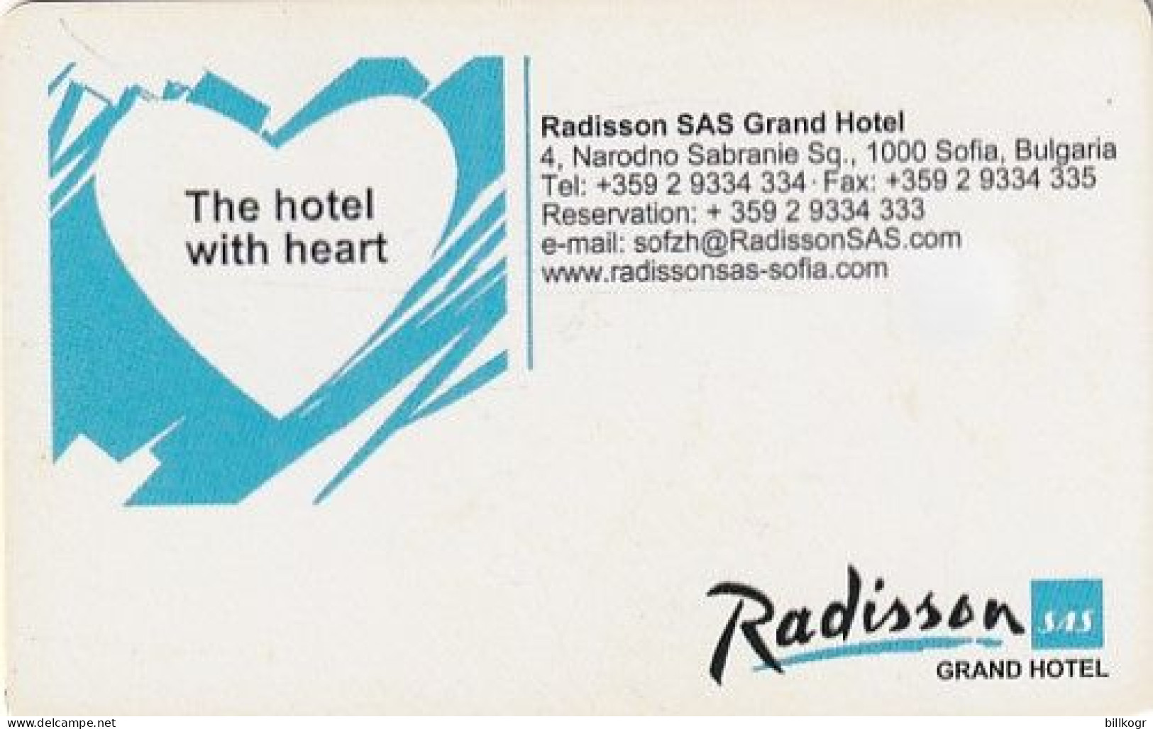 BULGARIA - Radisson SAS Grand Hotel, Tirage 24000, 03/01, Used - Bulgarien