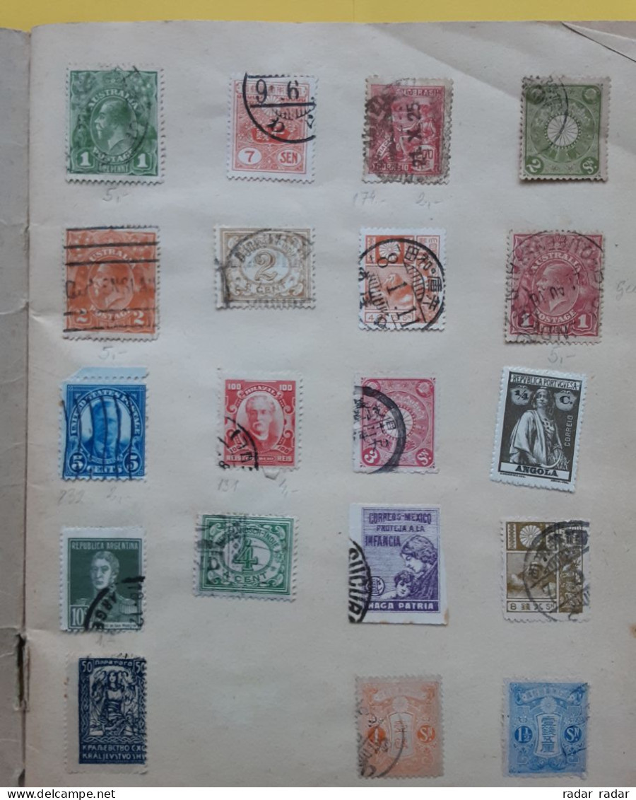 Pre WWII Almost Intact Collection Of Used Classic Stamps 32 Scans 450+ Stamps Interesting Japan Ukraine Patiala - Enjoy! - Sammlungen (im Alben)