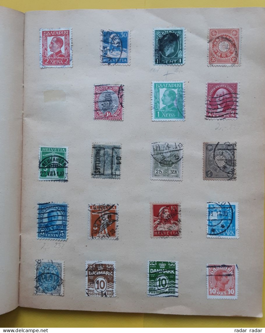 Pre WWII almost intact collection of used classic stamps 32 scans 450+ stamps interesting Japan Ukraine Patiala - enjoy!