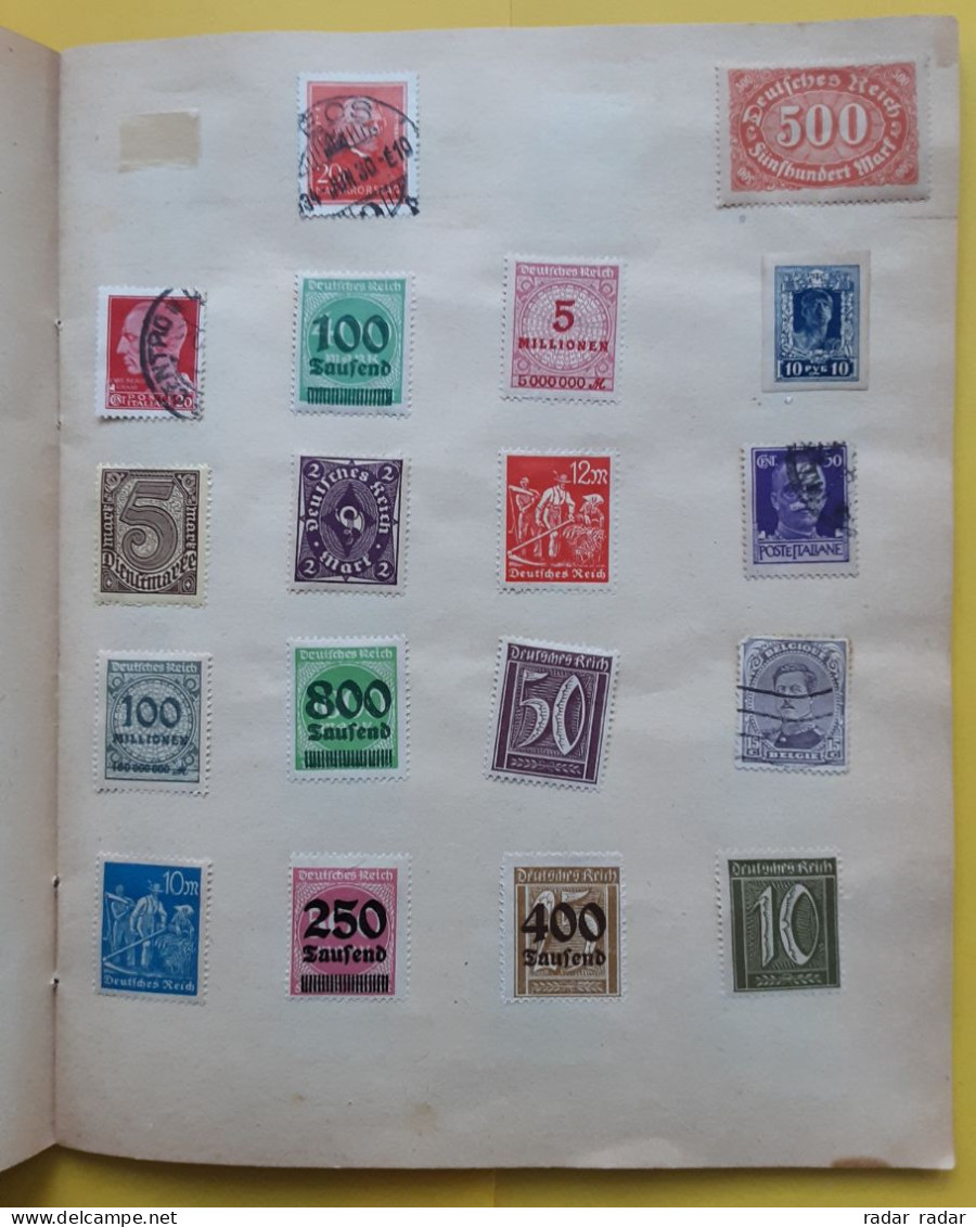 Pre WWII almost intact collection of used classic stamps 32 scans 450+ stamps interesting Japan Ukraine Patiala - enjoy!