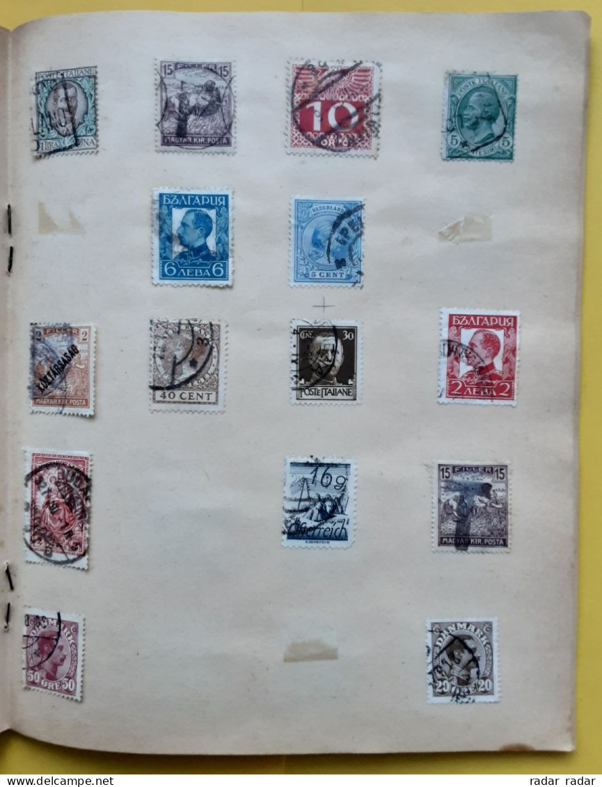 Pre WWII almost intact collection of used classic stamps 32 scans 450+ stamps interesting Japan Ukraine Patiala - enjoy!