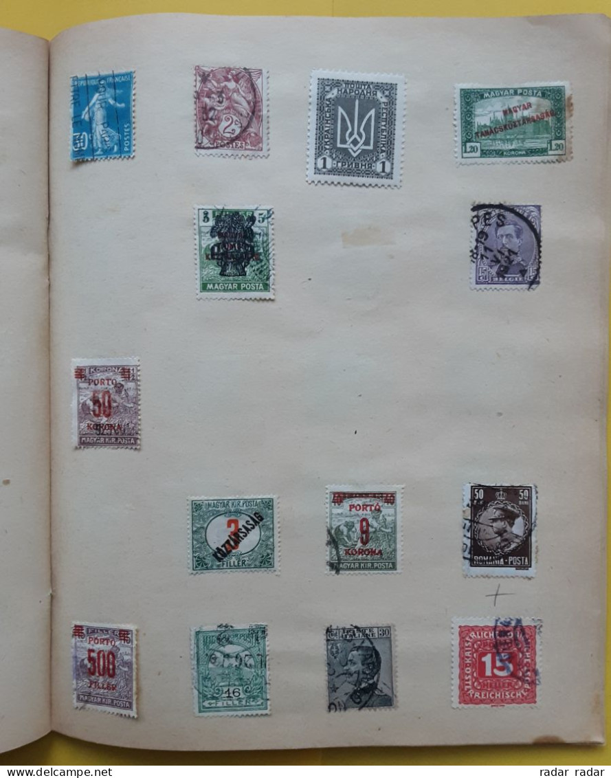 Pre WWII almost intact collection of used classic stamps 32 scans 450+ stamps interesting Japan Ukraine Patiala - enjoy!