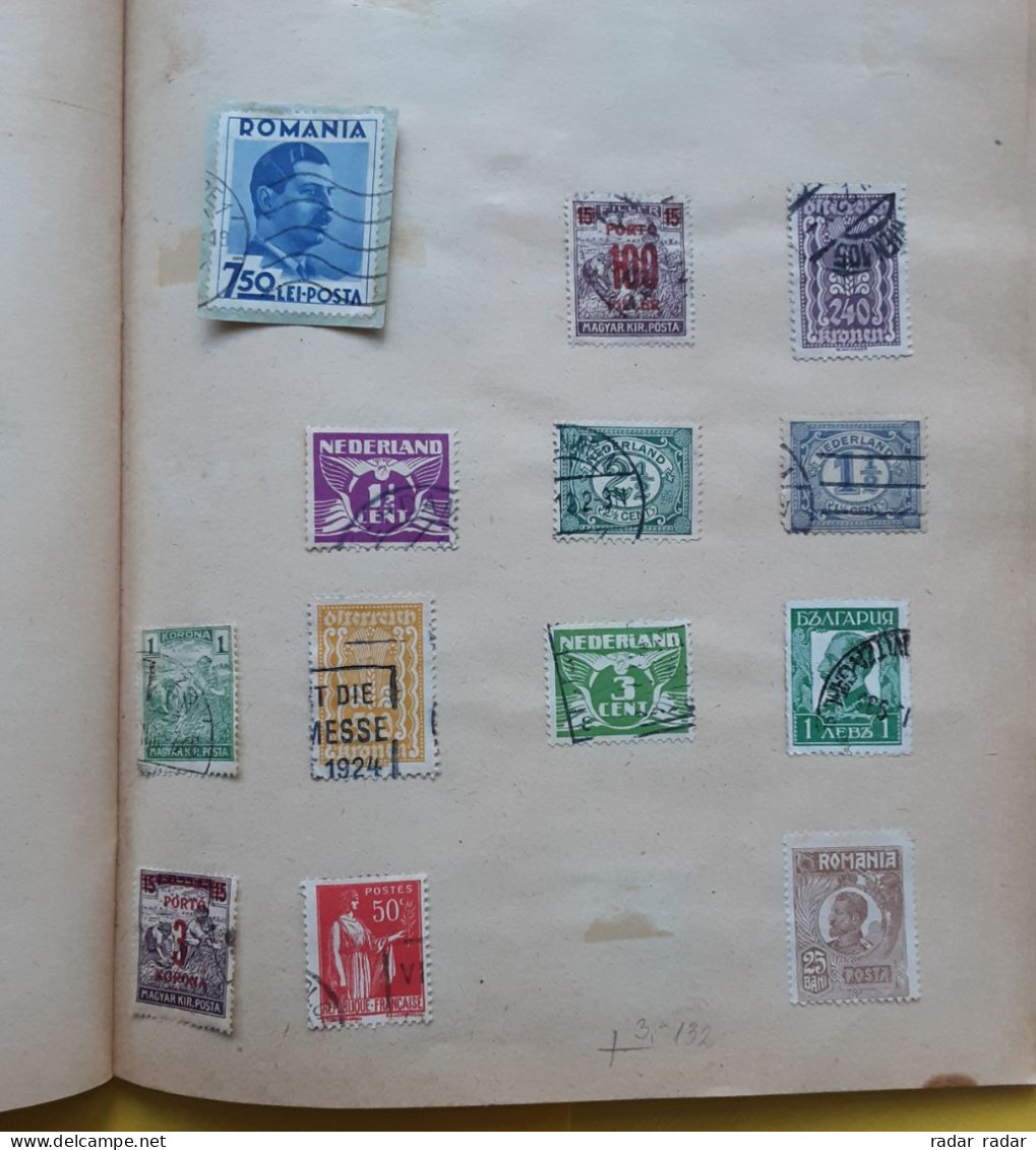 Pre WWII almost intact collection of used classic stamps 32 scans 450+ stamps interesting Japan Ukraine Patiala - enjoy!